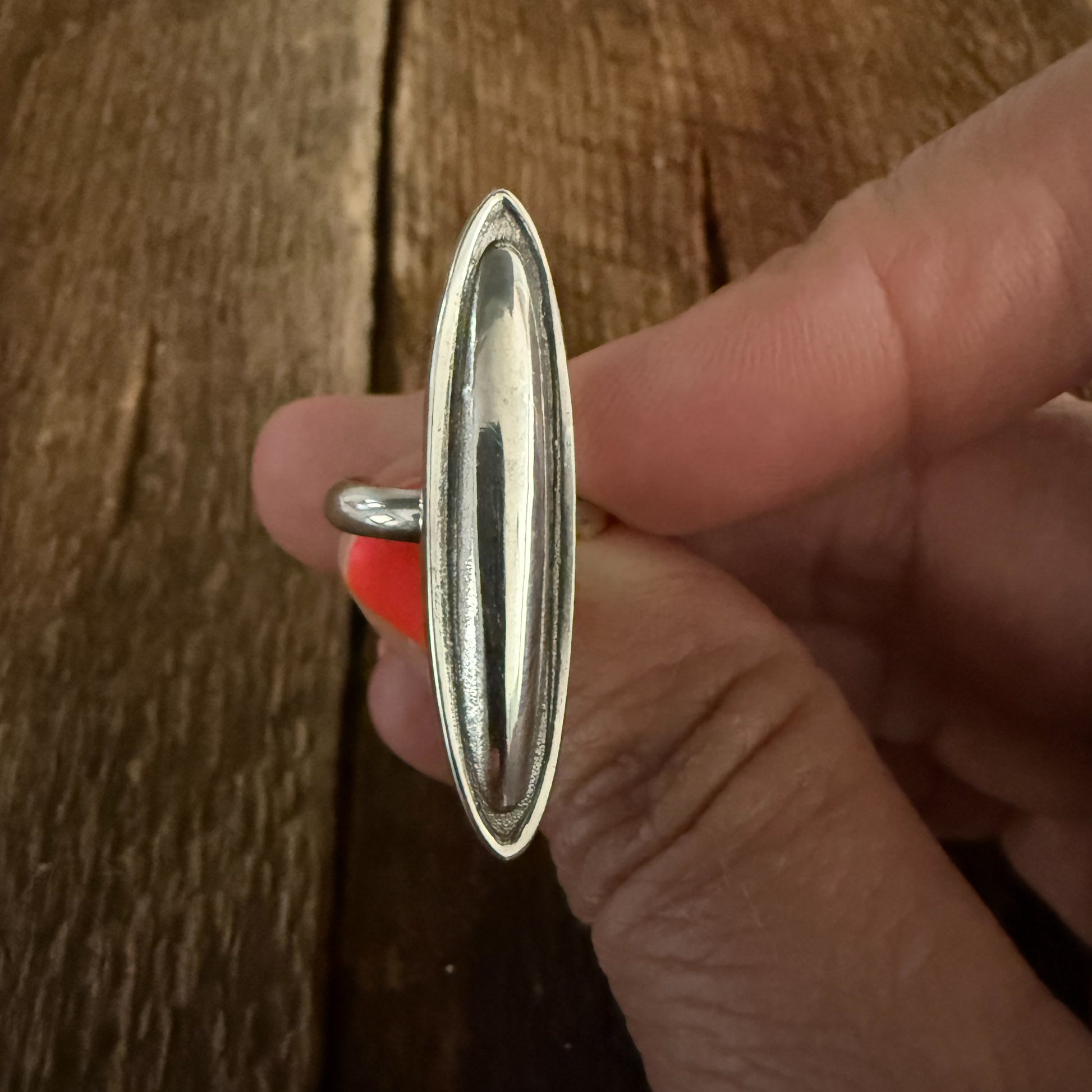 Authentic Native American Handmade Sterling Silver Stamp Rings by Christopher Michael Bazan Size 5 & 8 1/2.