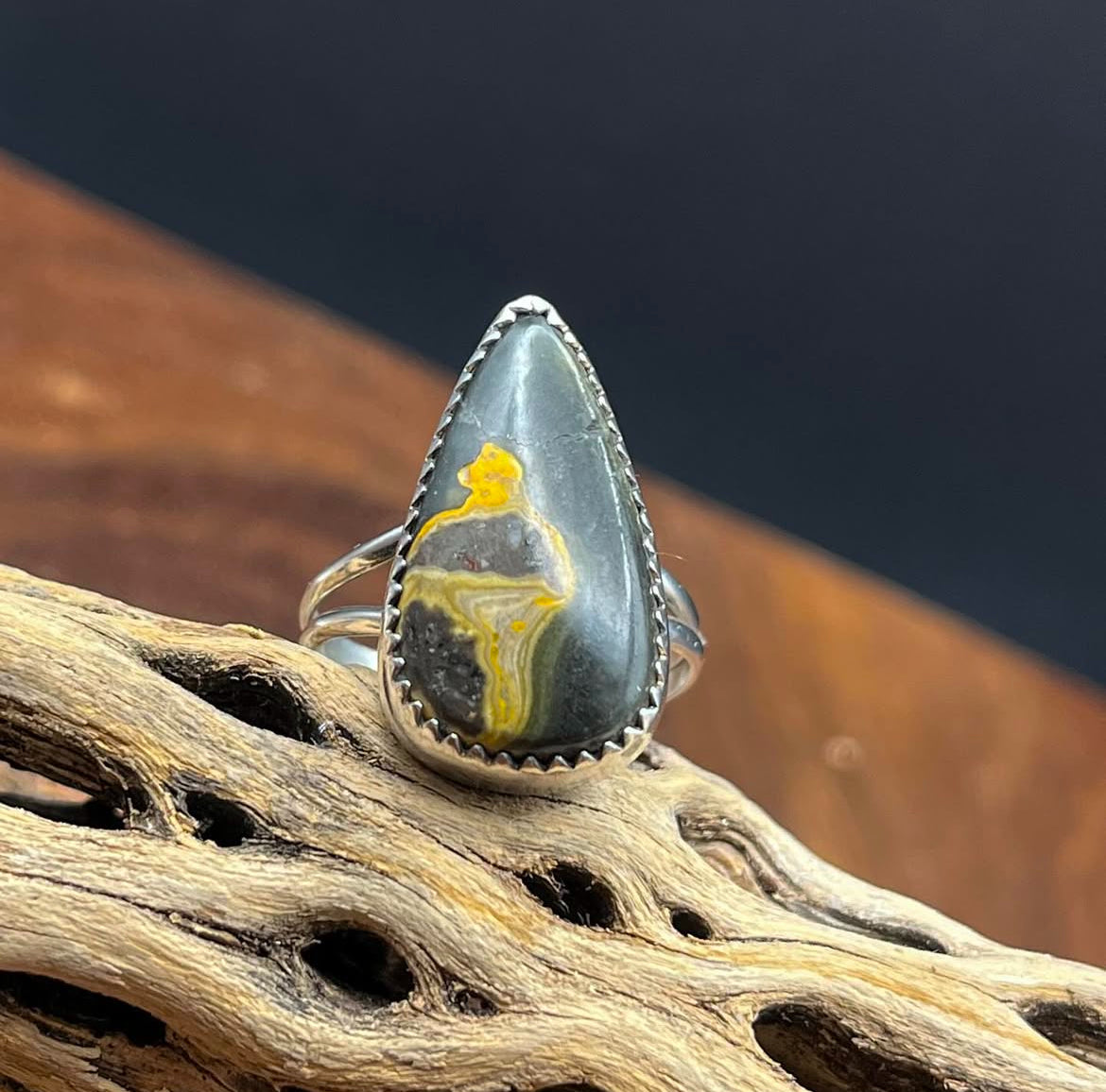 Native American Handmade Bumblebee Jasper Ring