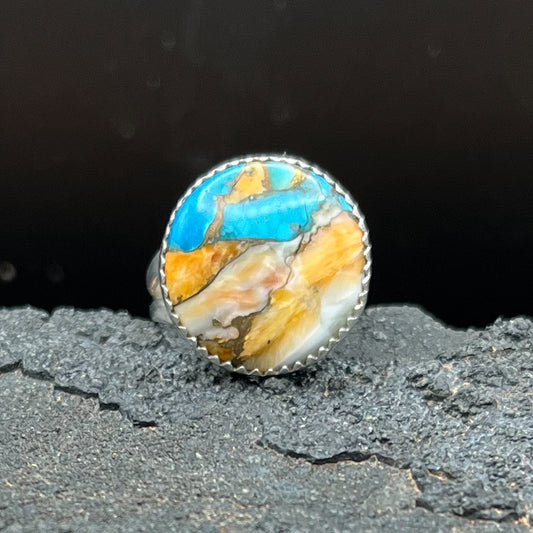 Authentic Native American Handmade Mojave Turquoise Ring