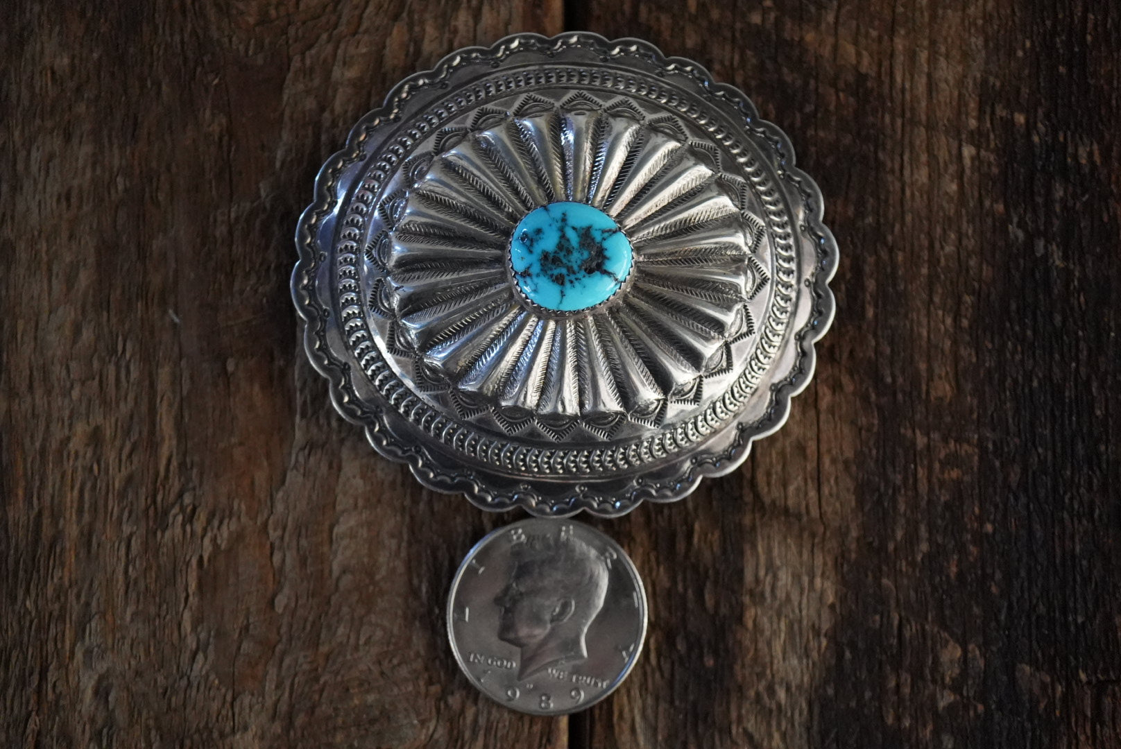 Hand Stamped Custom Turquoise Belt Buckle