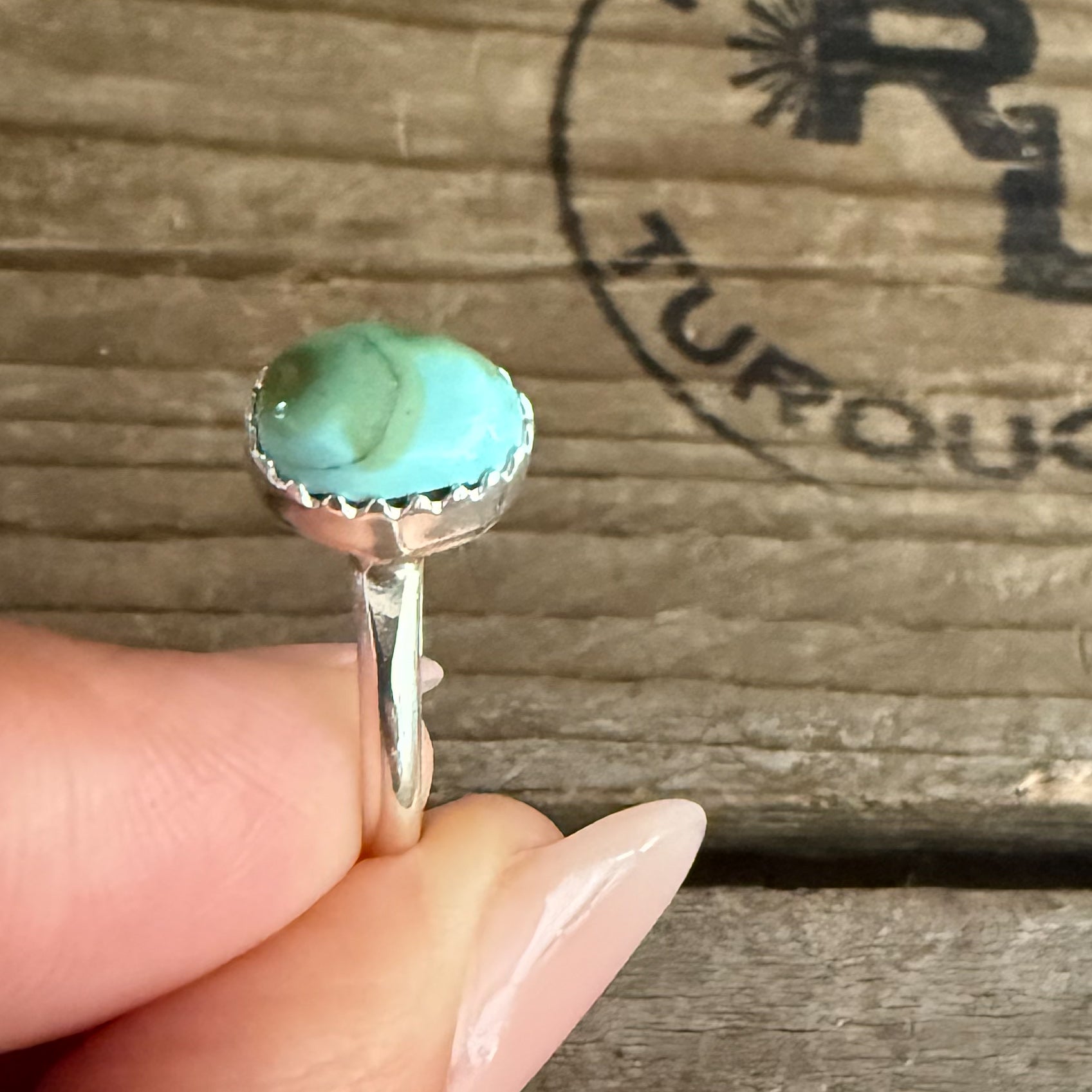 Authentic Native American Handmade Sterling Silver and Sierra Bella Turquoise Ring size 5 1/2
