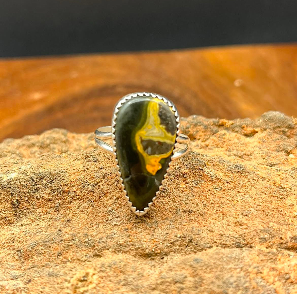 Native American Handmade Bumblebee Jasper Ring