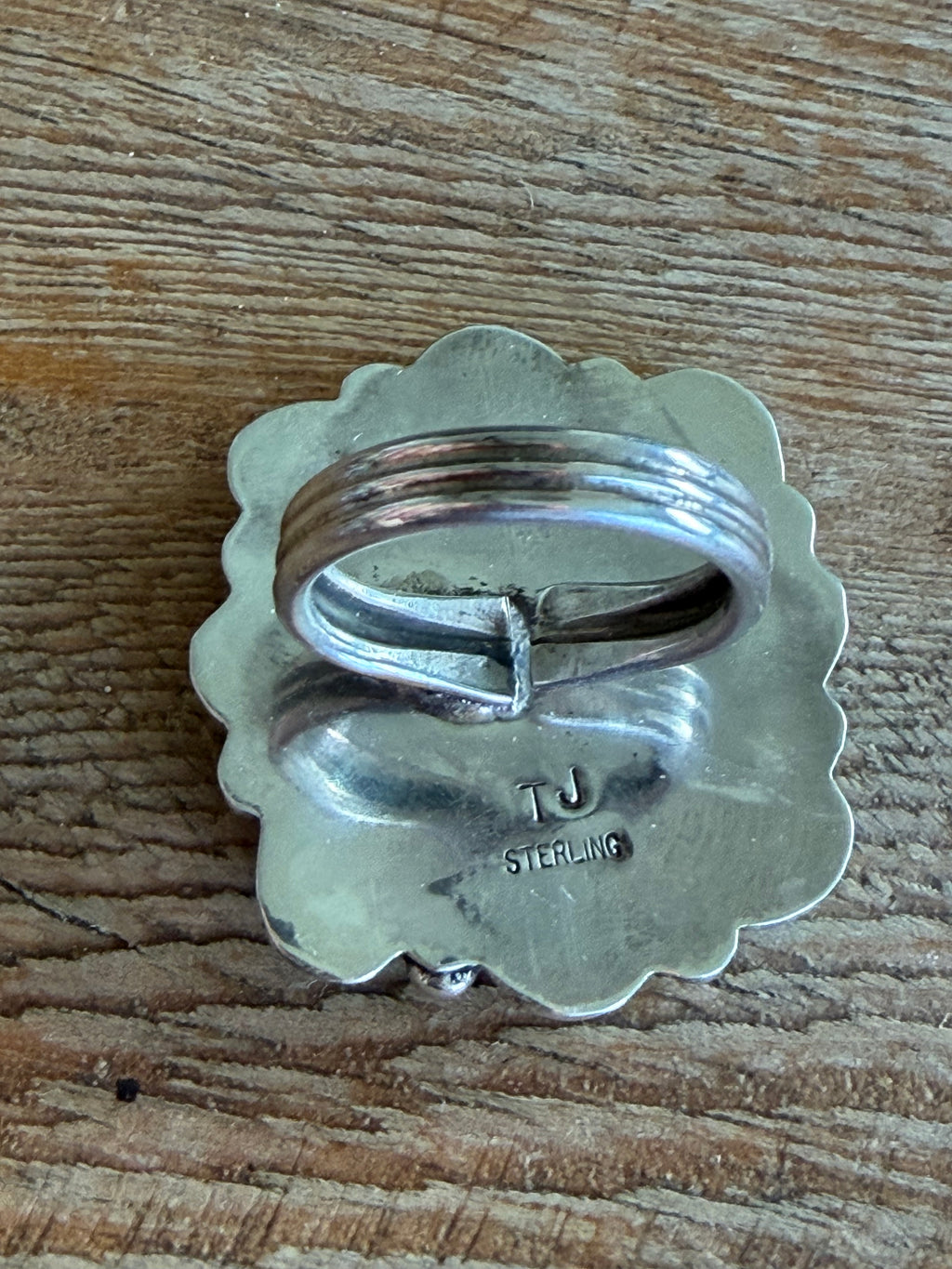 Native American Fairren Begay Handmade Sterling Silver Kingman Turquoise Cluster Adjustable Ring