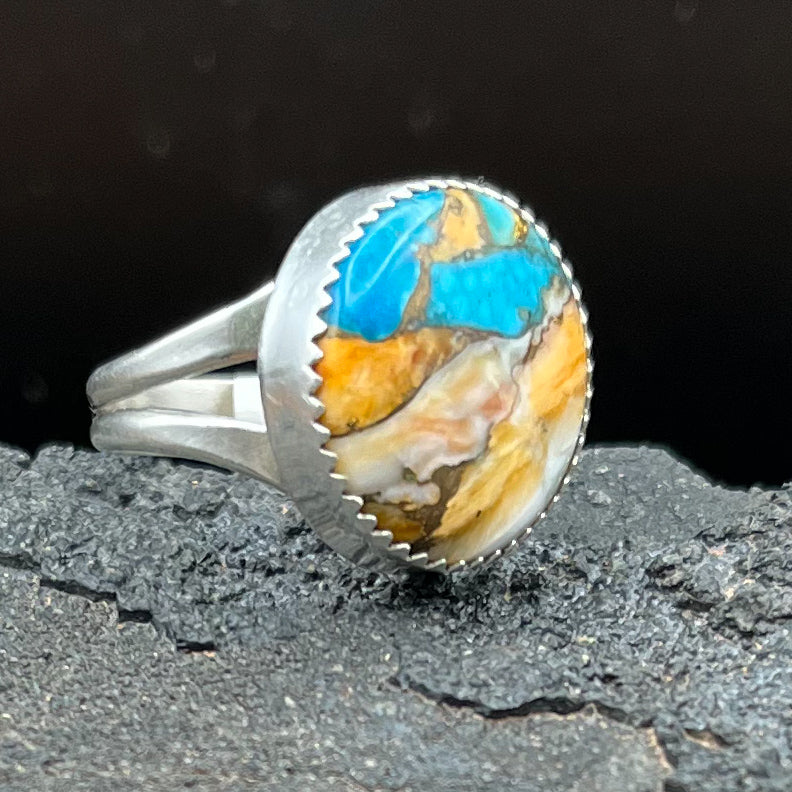 Authentic Native American Handmade Mojave Turquoise Ring