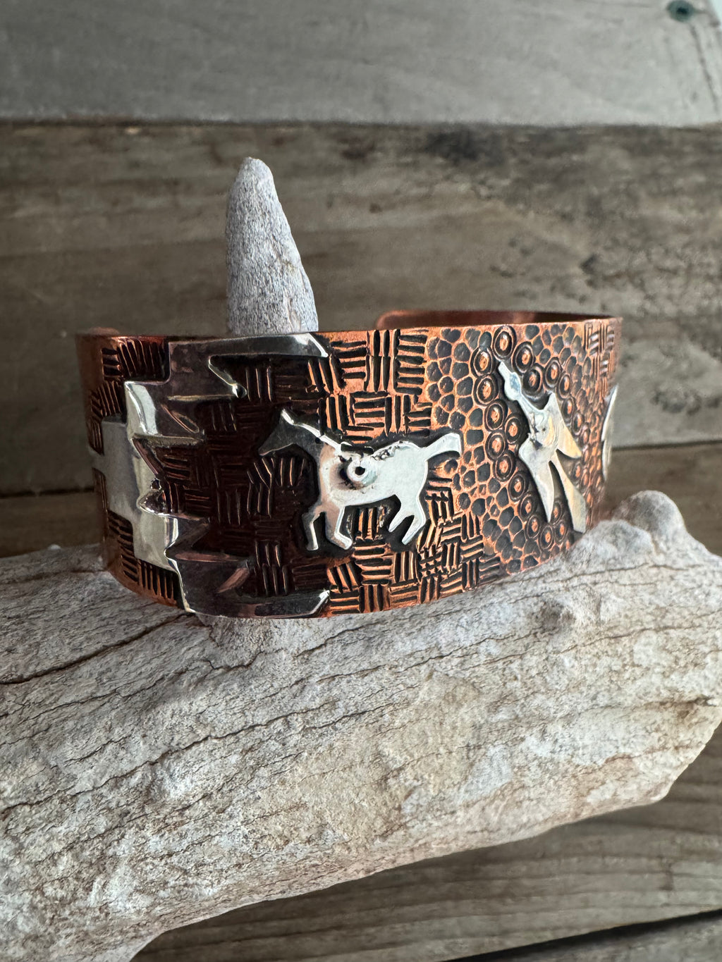 Randy Begay Mens Copper&Silver Handmade Cuff-Bracelet
