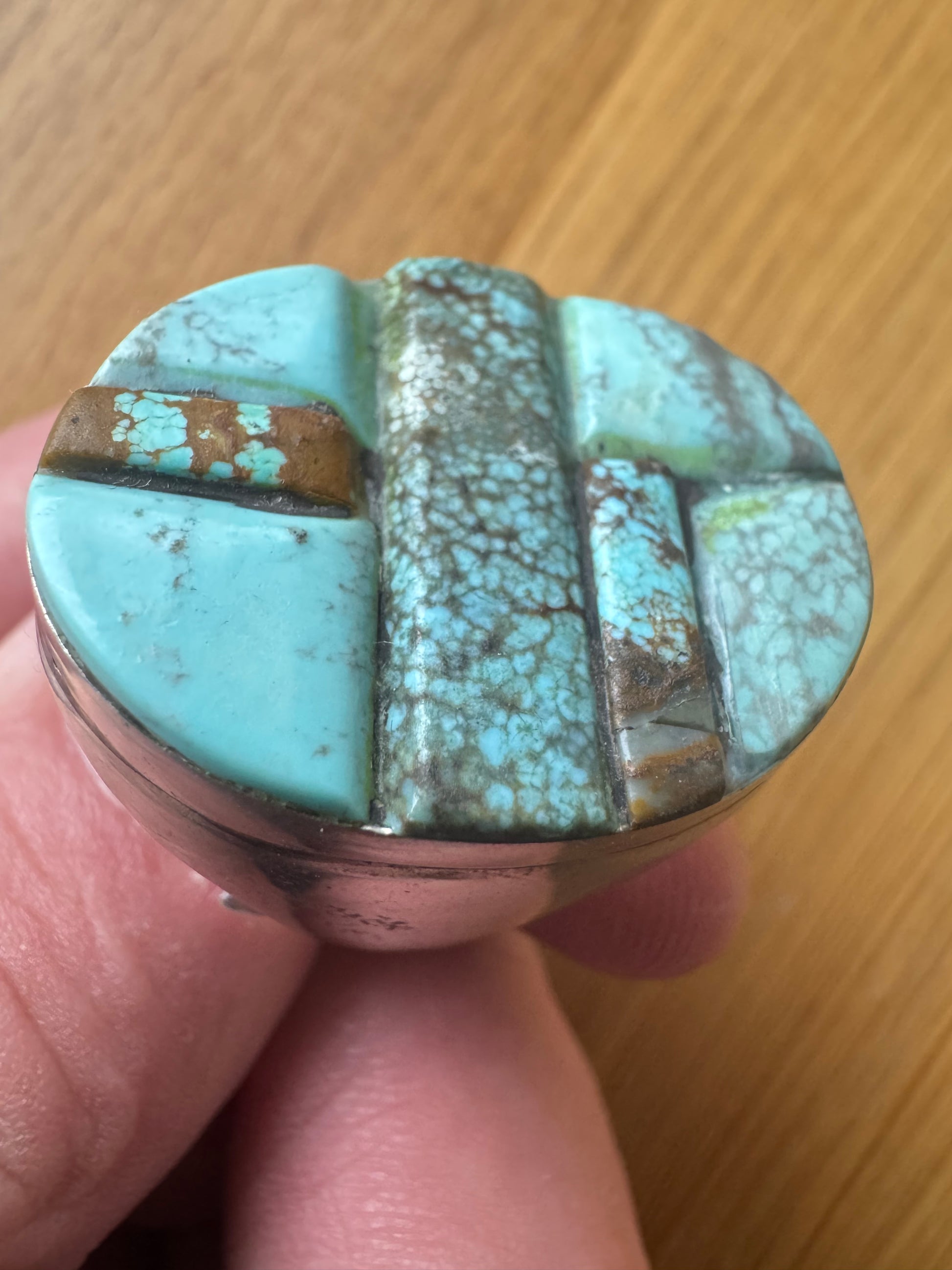 Sterling Silver Royston Turquoise Ring Size 14