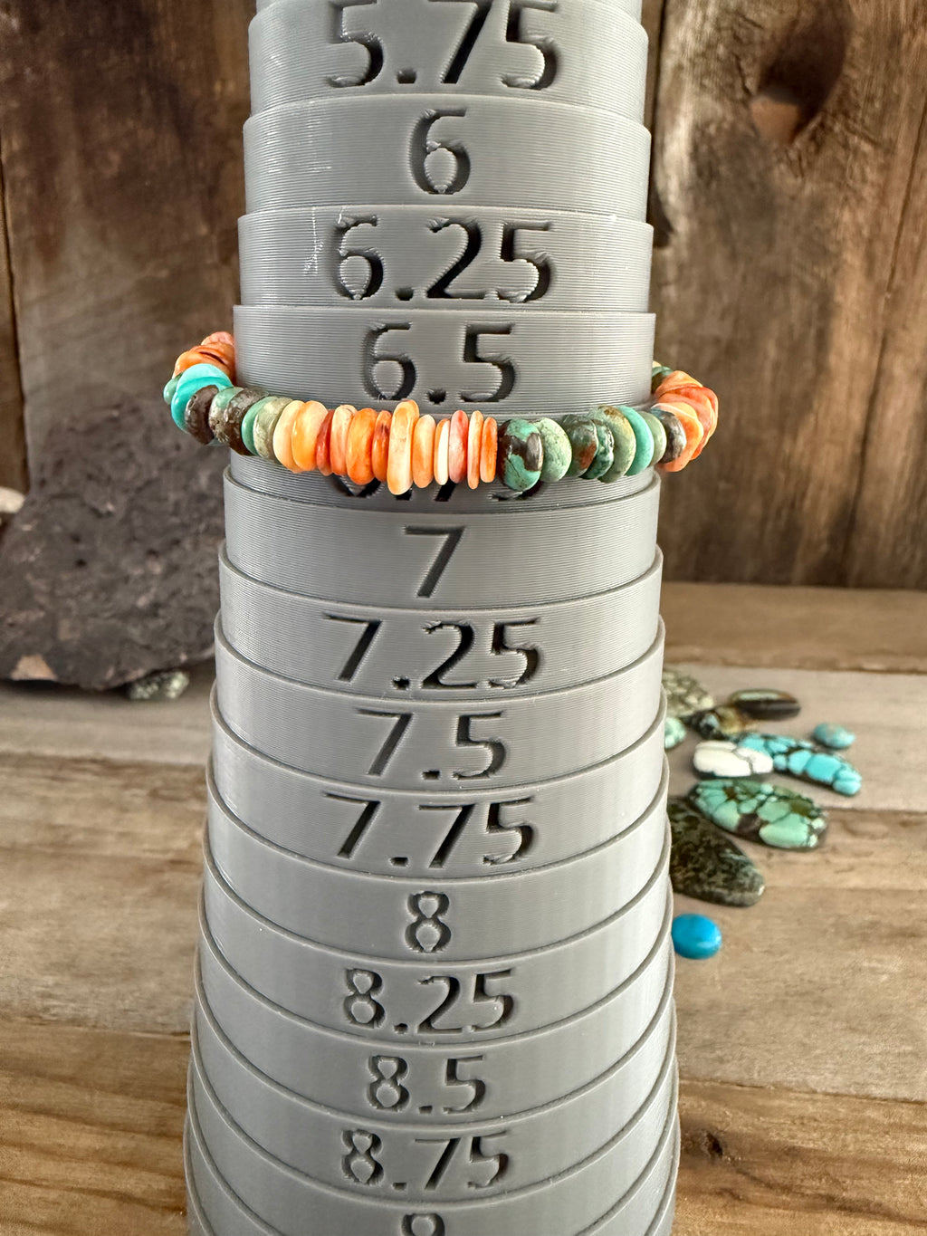 Authentic Native American Handmade Sterling Silver, Orange Spiny Oyster, and Turquoise           7 “ Bracelet.