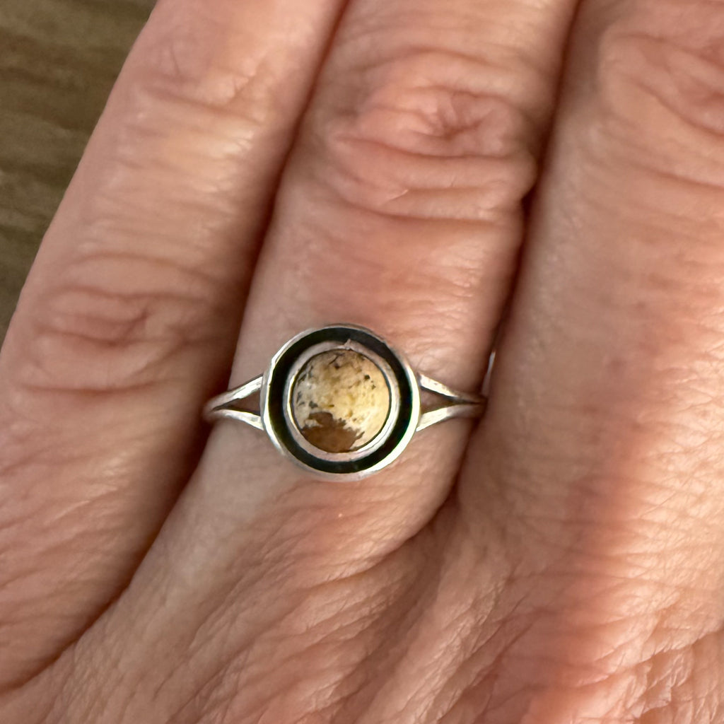 Authentic Sterling Silver and Jasper Ring size 7 1/2.