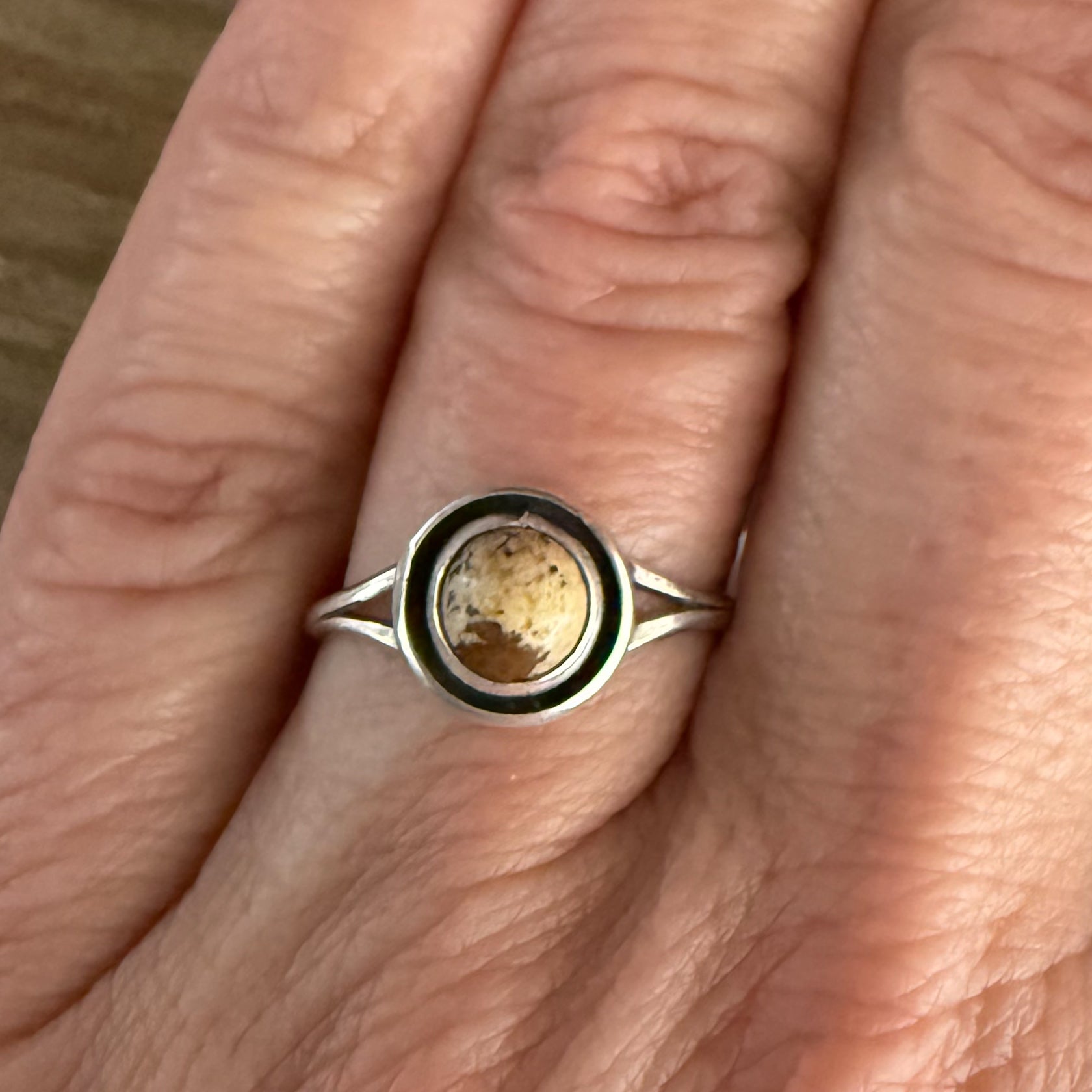 Authentic Sterling Silver and Jasper Ring size 7 1/2.