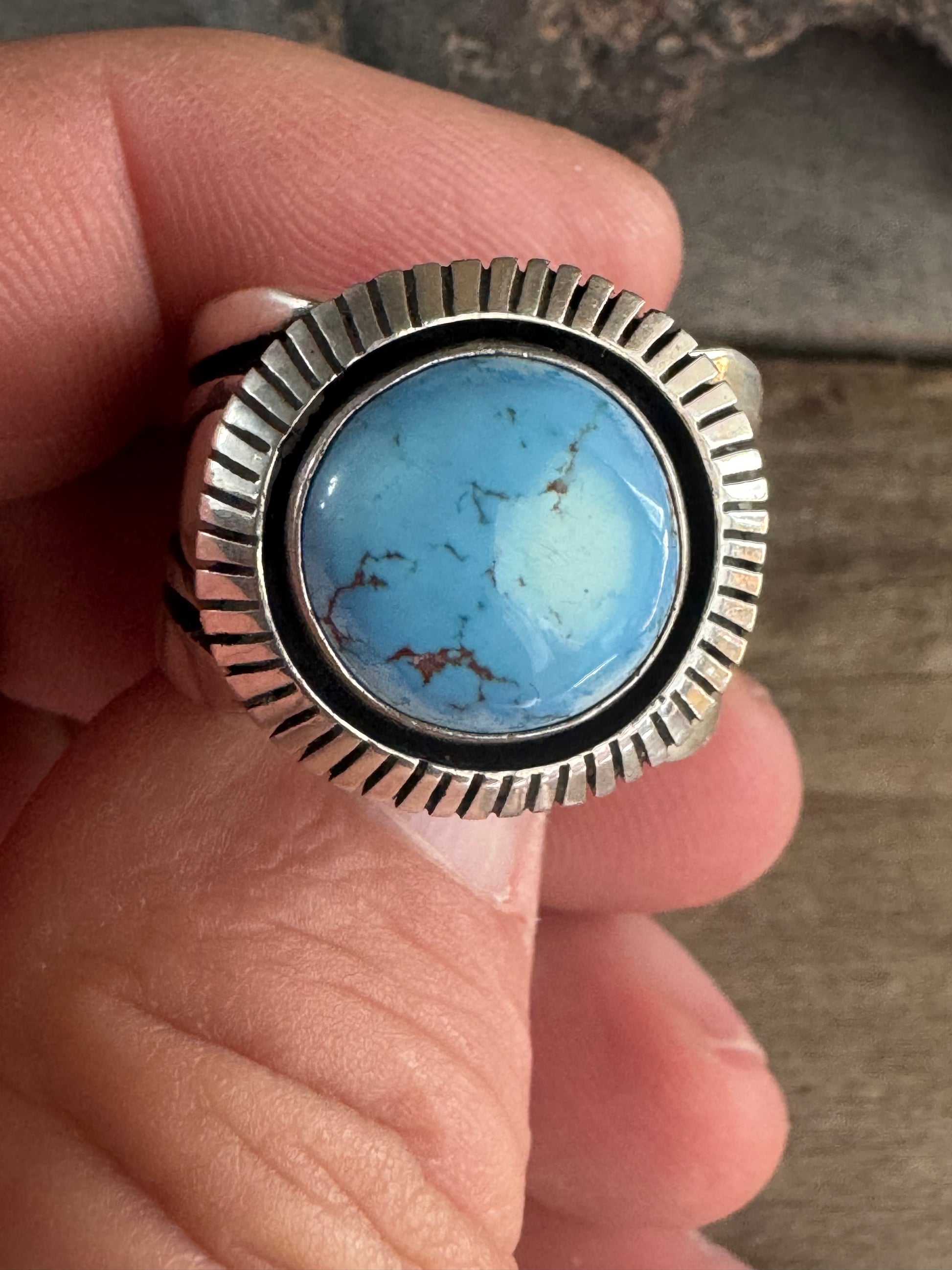 Cooper Willie Handmade Golden Hills Turquoise-Silver Ring Size 11