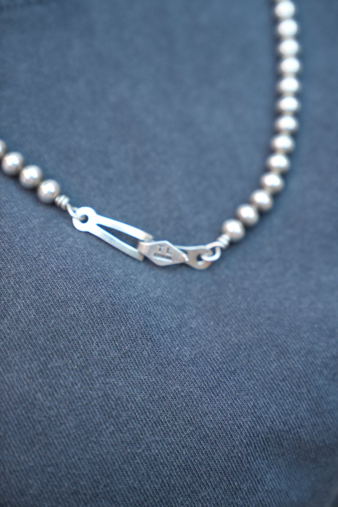 Native American Trent Lee Handmade Sterling Silver Number 8 Turquoise Squash Blossom with matching Earrings