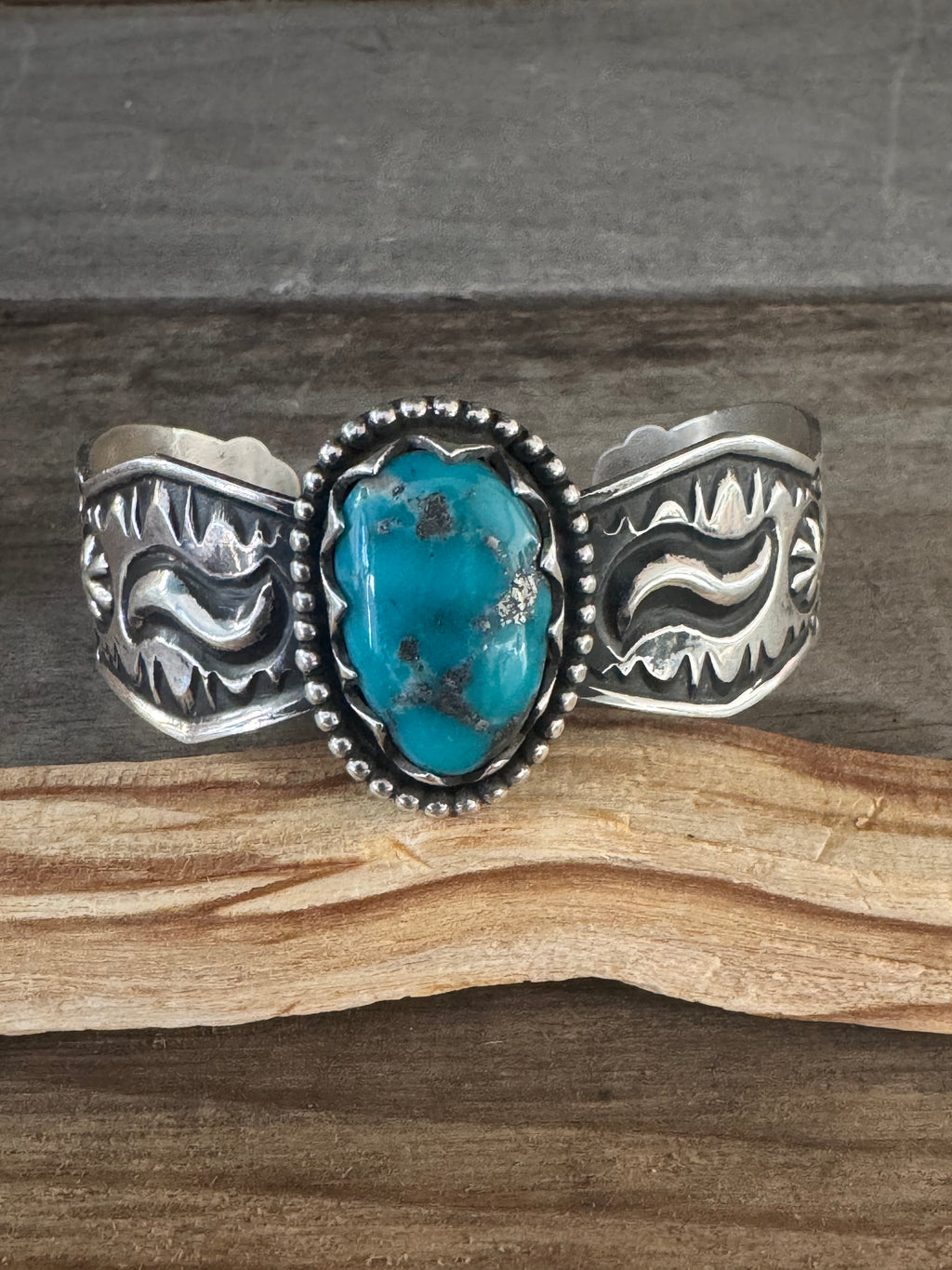 Randy Begay Handmade Turquoise-Silver Bracelet-Cuff