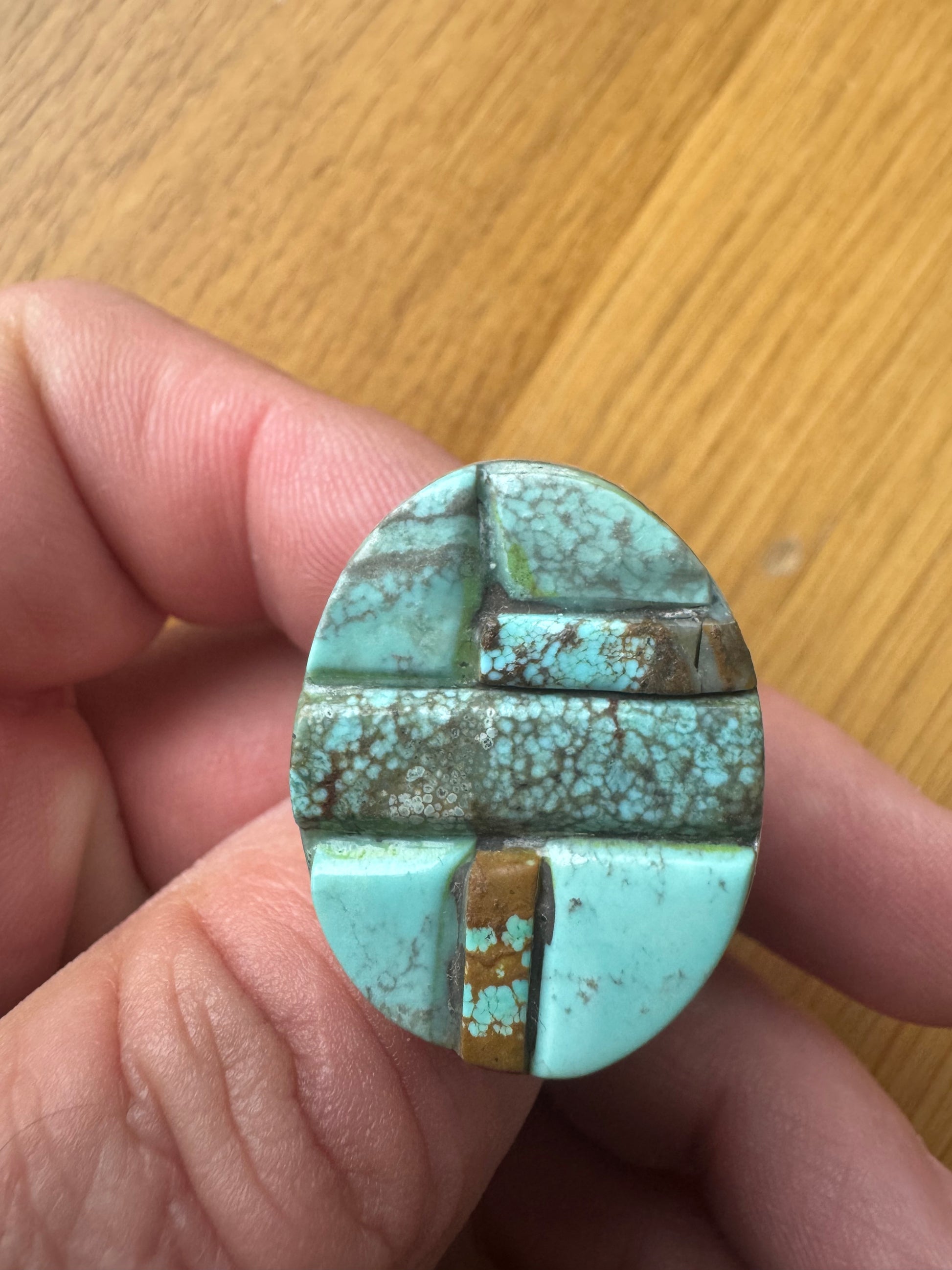 Sterling Silver Royston Turquoise Ring Size 14