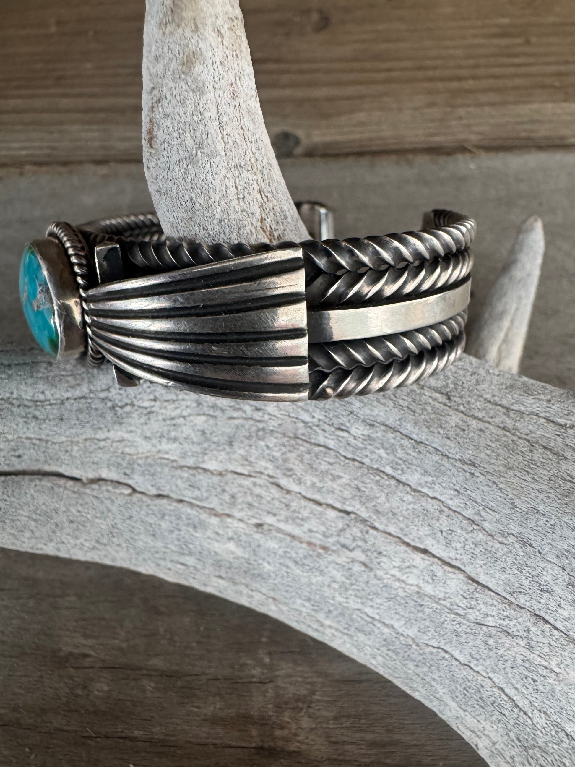 Native American Handmade Sonoran Gold Turquoise Women’s Cuff-Bracelet