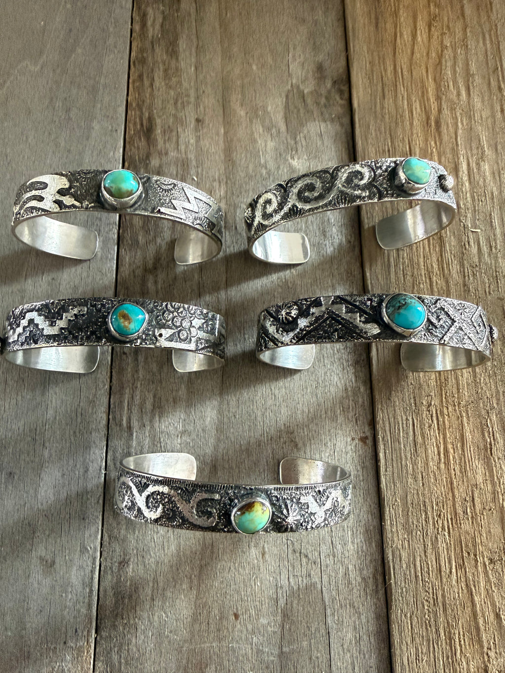 Randy Begay Handmade Custom Silver Turquoise Cuff-Bracelet