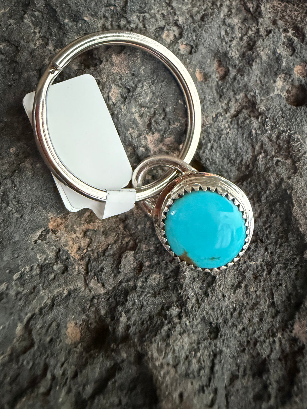 Native American Handmade Sterling Silver-Turquoise Keychain/Pendant