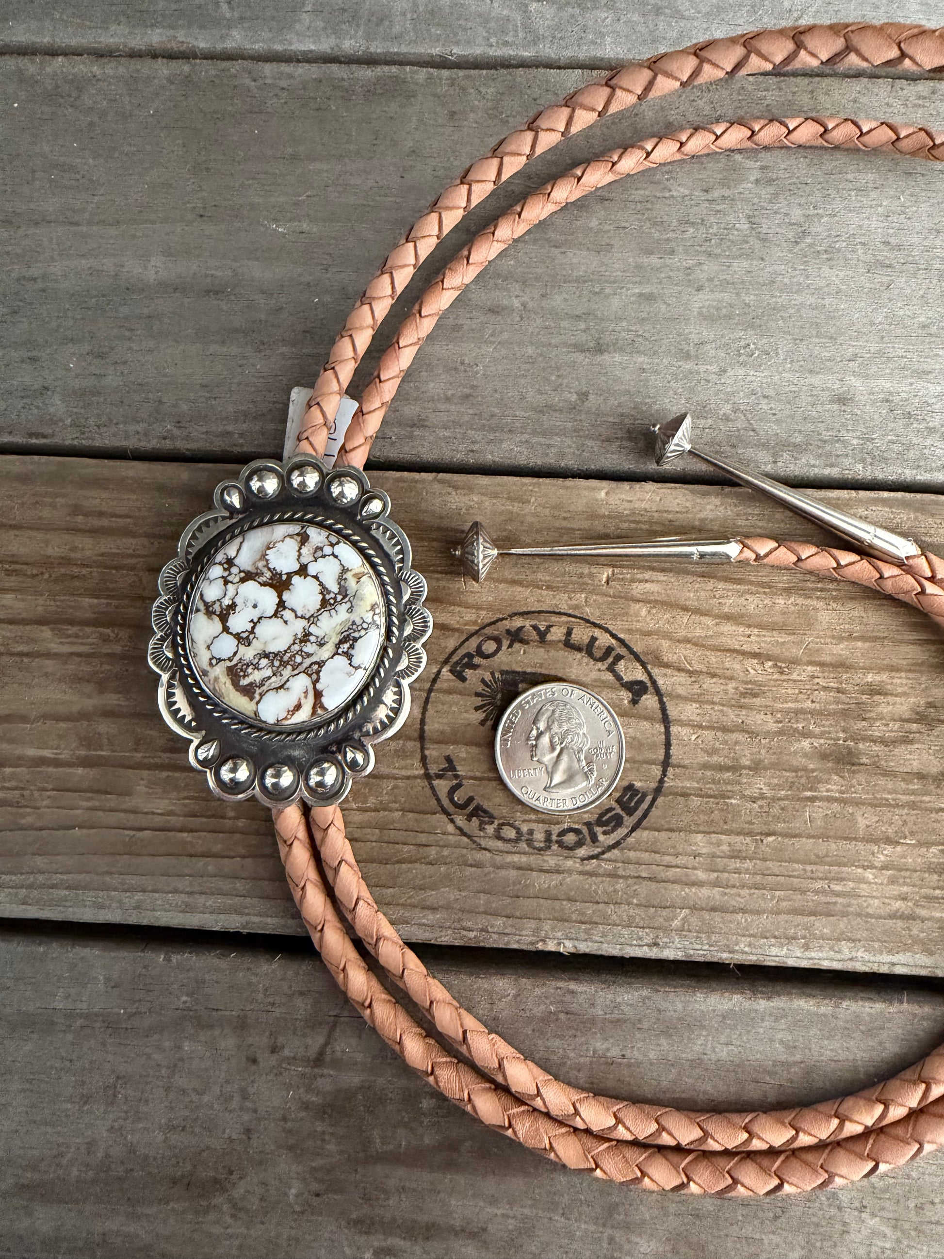 Native America Randy Begay Handmade Sterling Silver Wild-Horse Bolo Tie