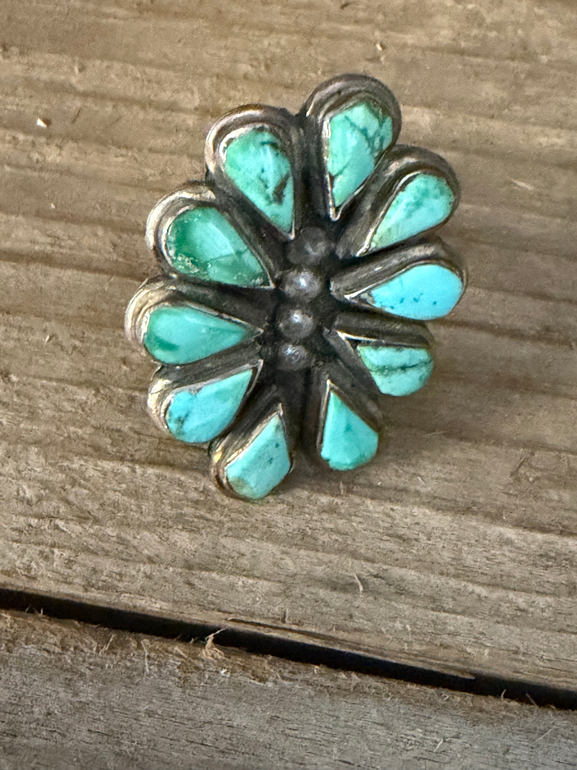 Native American Handmade Vintage Cluster Ring Size 7