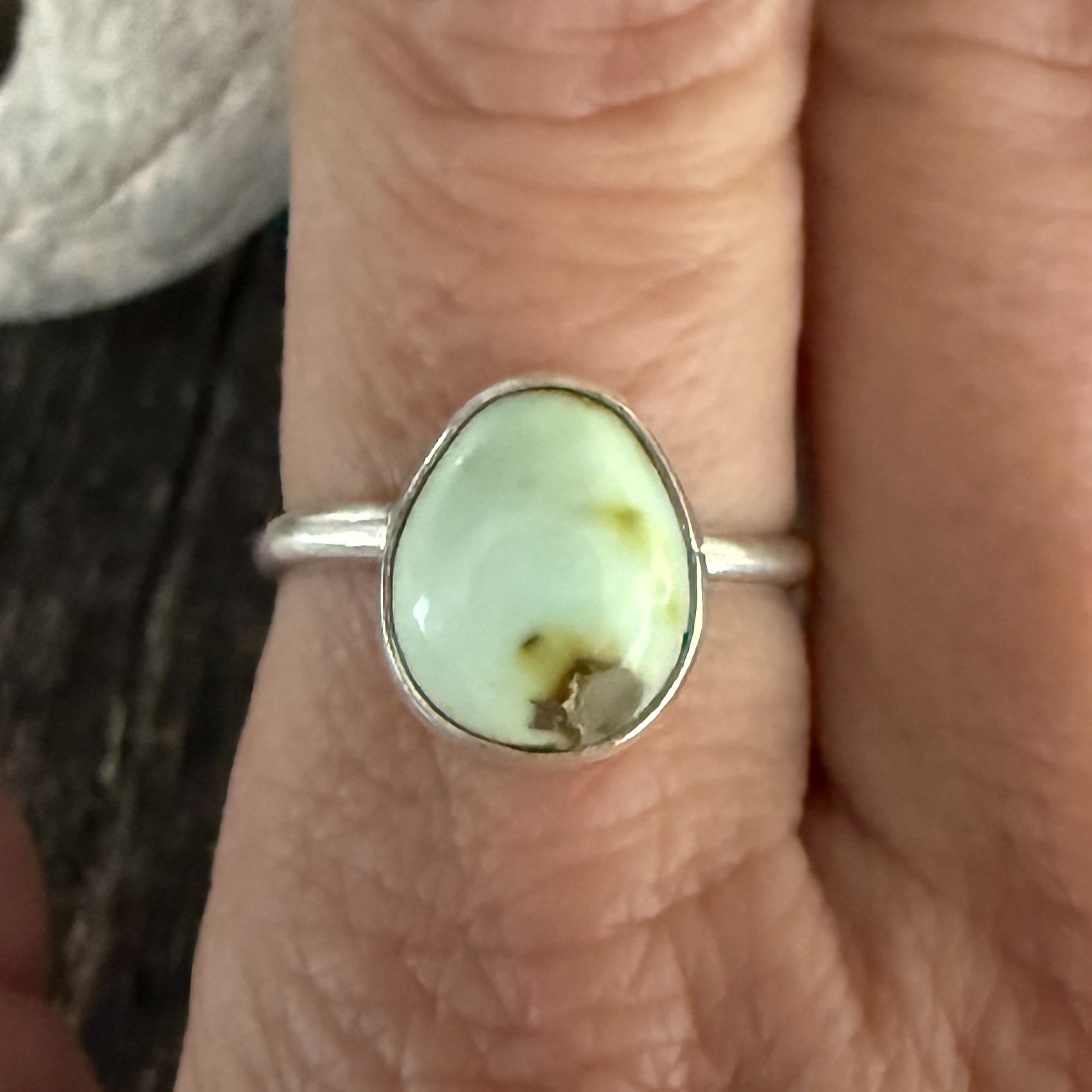 Authentic Native American Handmade Sterling Silver and Palomino Variscite Ring size           8 3/4.