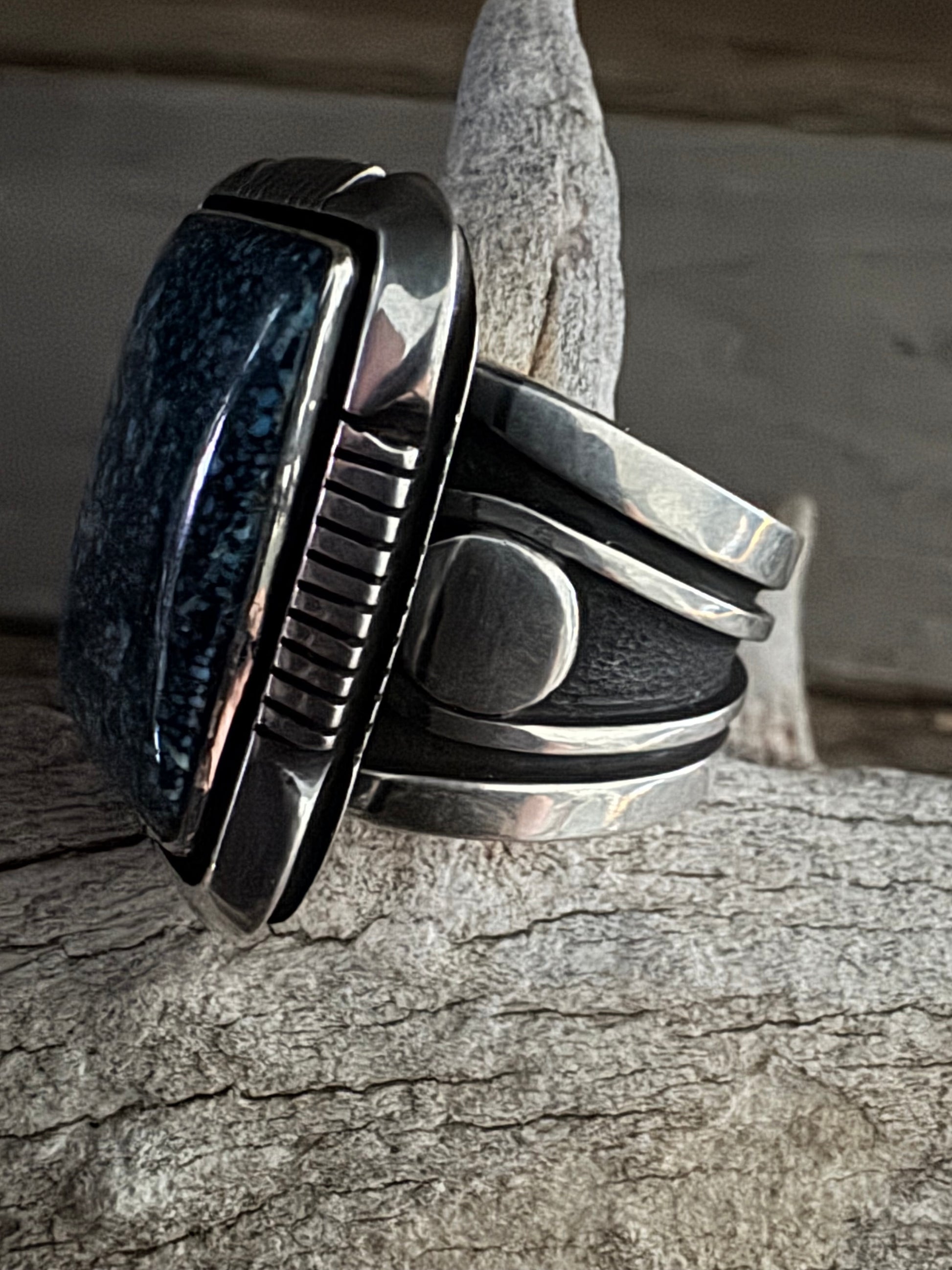 Cooper Willie HandmadeSilver- Kingman Web High Grade Ring Size 13