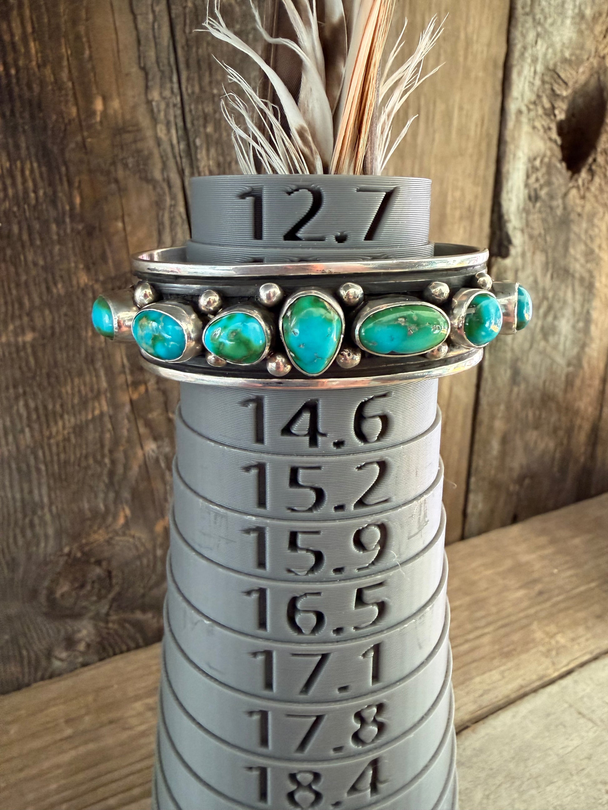 Native American Albert Jake Handmade Women’s Sterling Silver-Sonoran Gold Turquoise Cuff