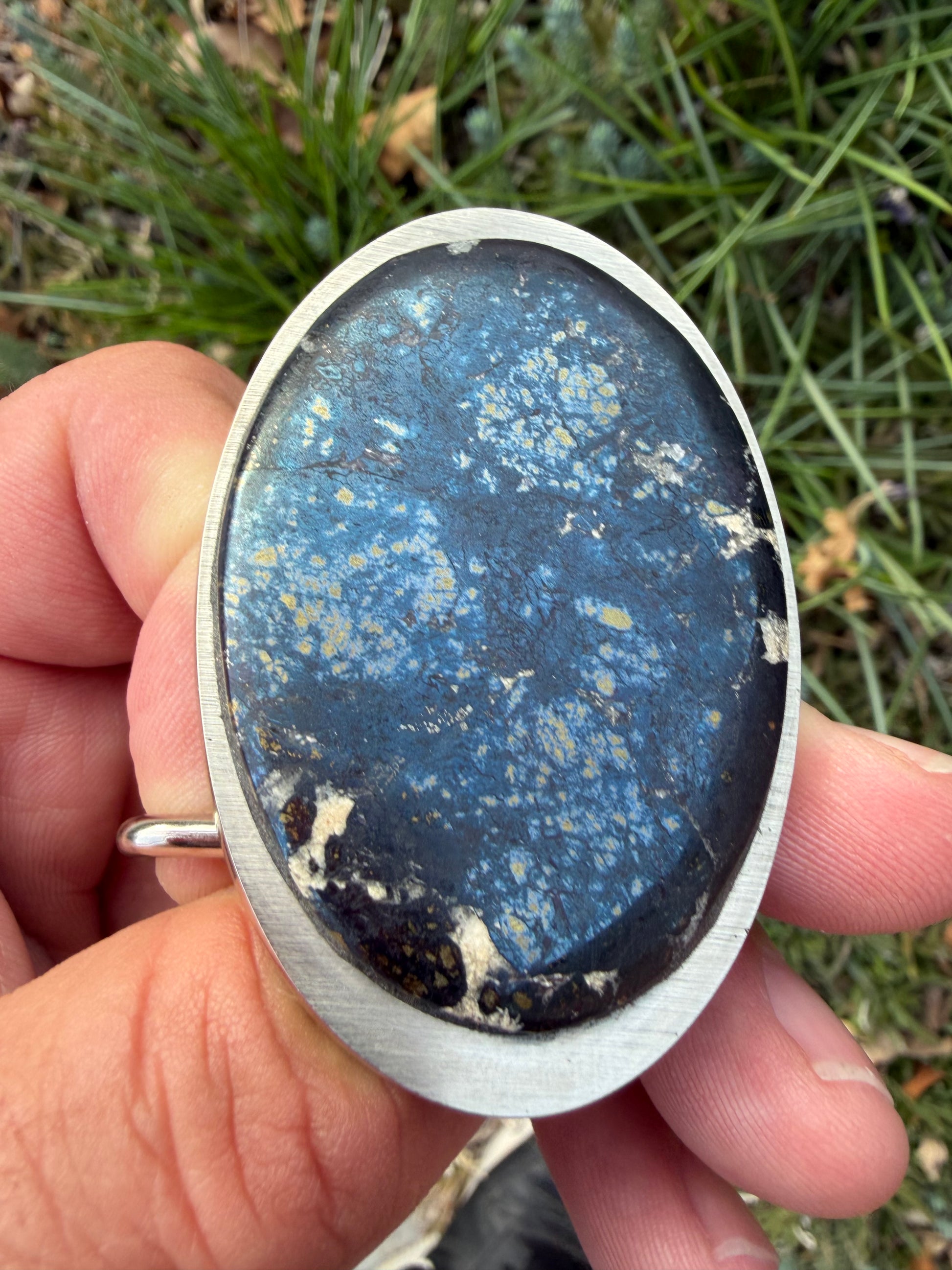 Covelite Stone Rare Belt Buckle (Medium)
