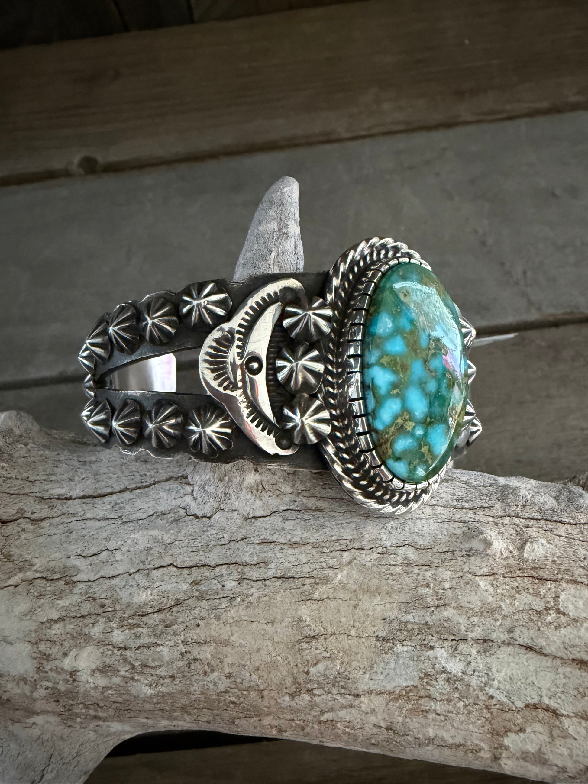 Native American J Nelson Handmade Sterling Silver- Kingman High-grade Women’s Cuff