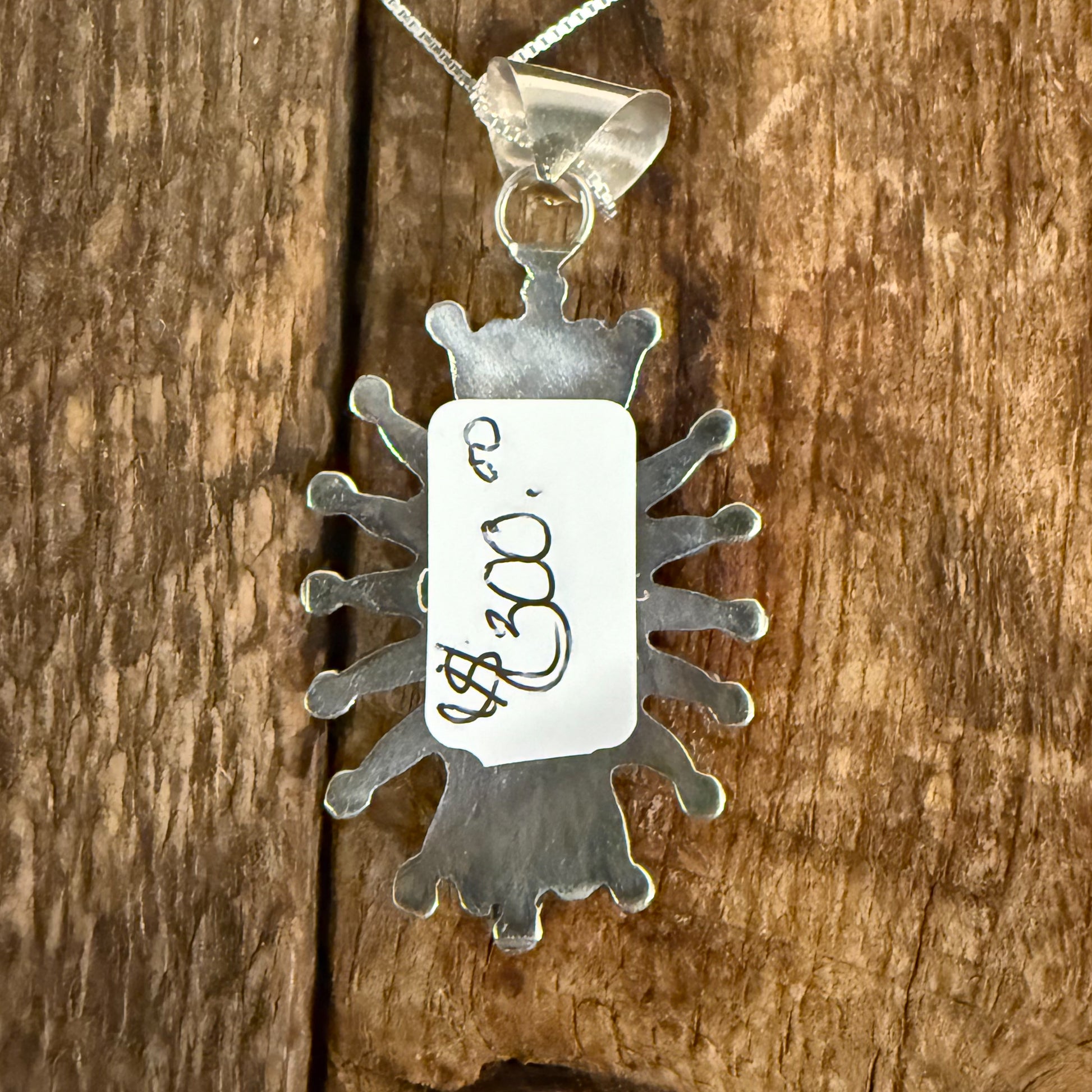 Authentic Native American Handmade Zuni Sterling Silver and Turquoise Pendant