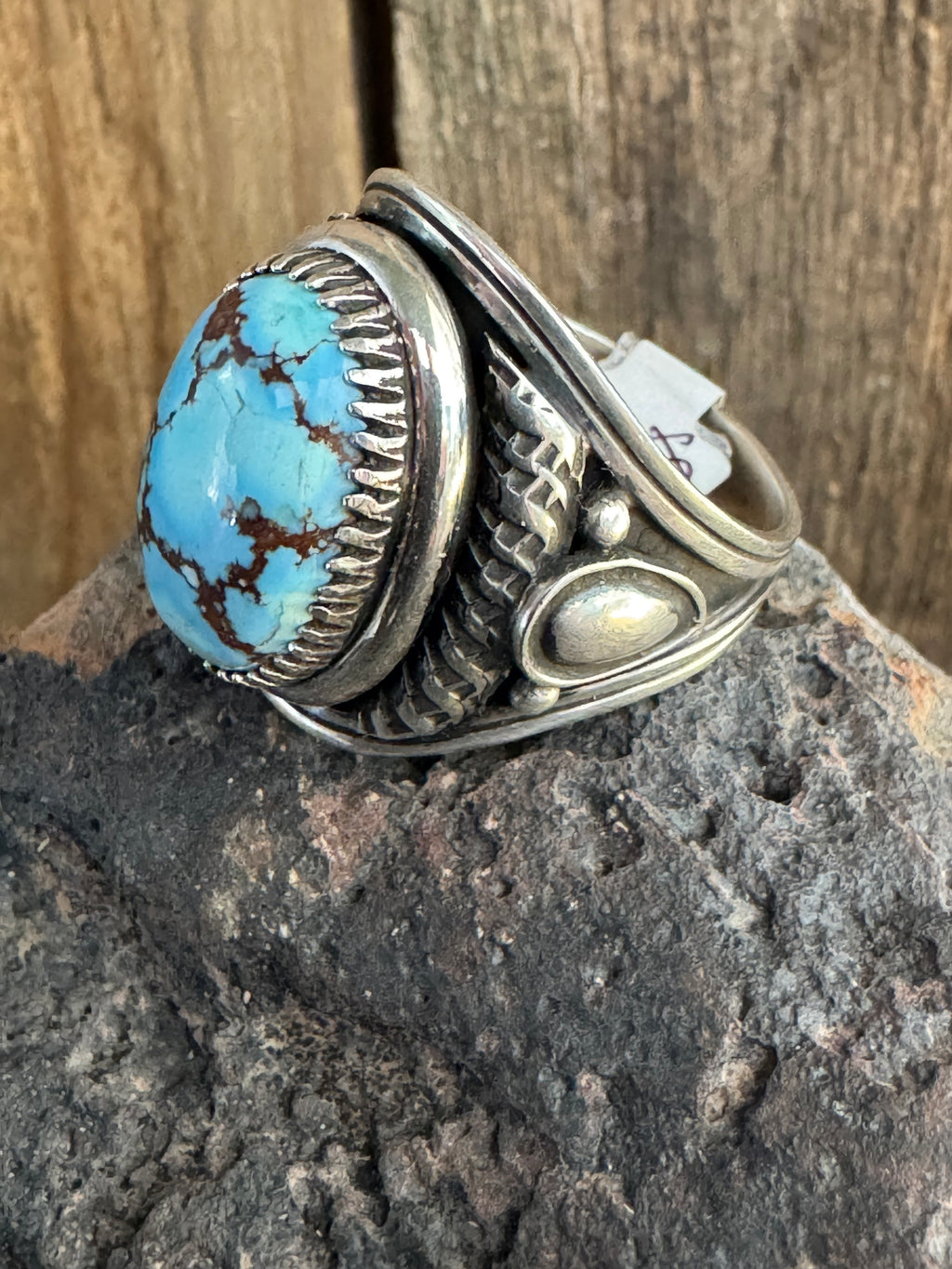 Handmade Golden Hills Turquoise Ring Size 12.75