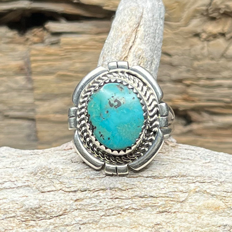 Authentic Native American Sterling Silver Turquoise Ring