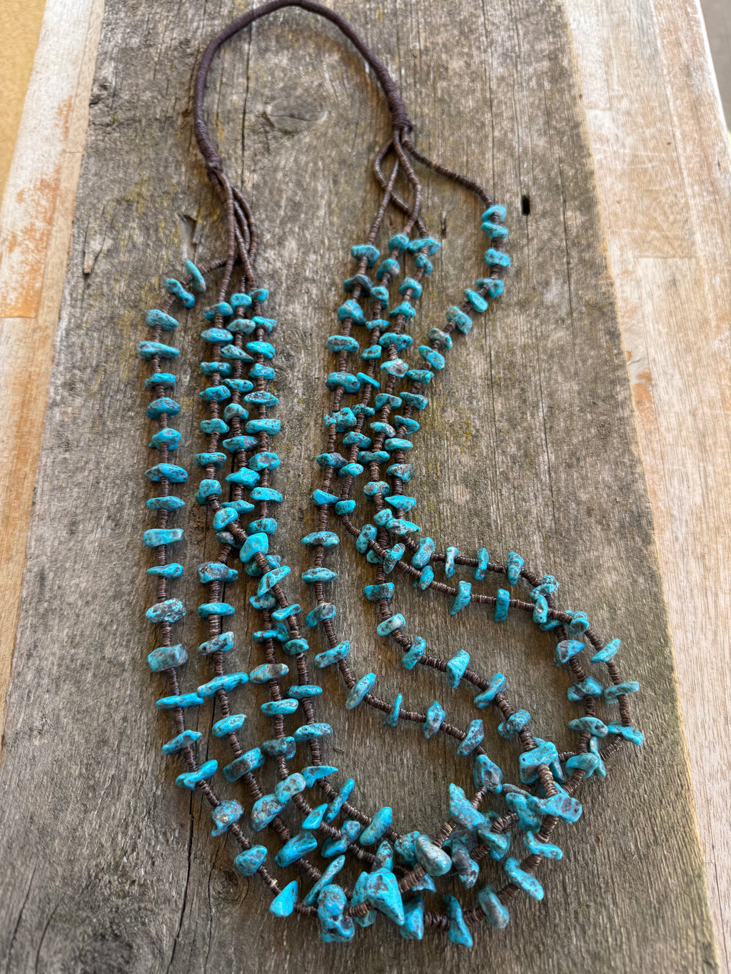 Handmade Custom Kingman Nugget and Heishi Bead Necklace