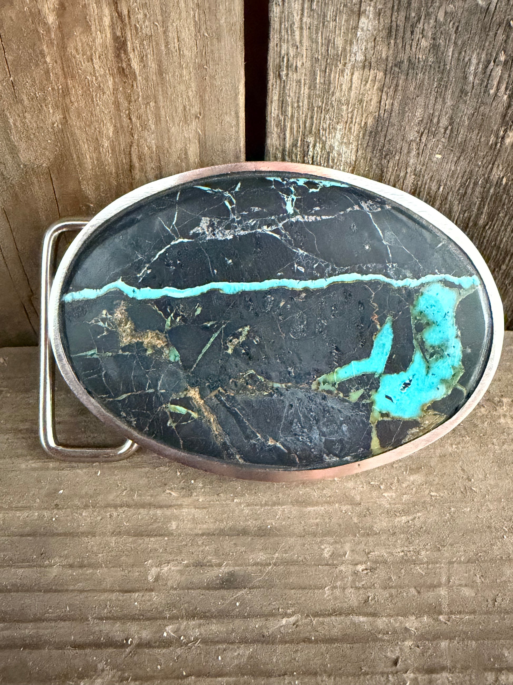 Black Jack Ribbon Handmade Belt Buckle (Large)