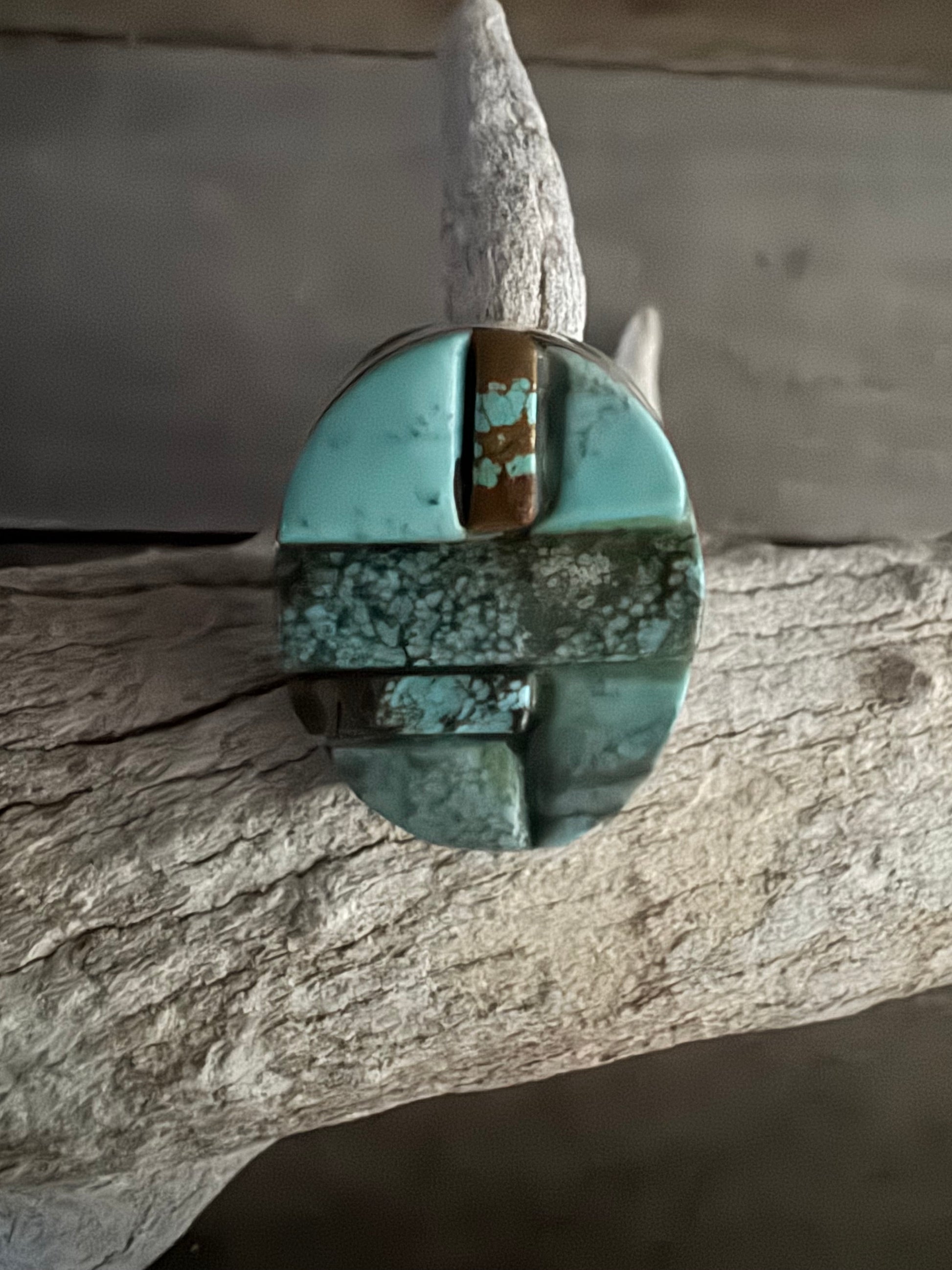 Sterling Silver Royston Turquoise Ring Size 14