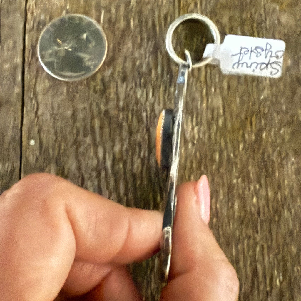 Authentic Native American Handmade StampedSterling Silver Hand Cast Spiny Oyster Nadja Pendant.