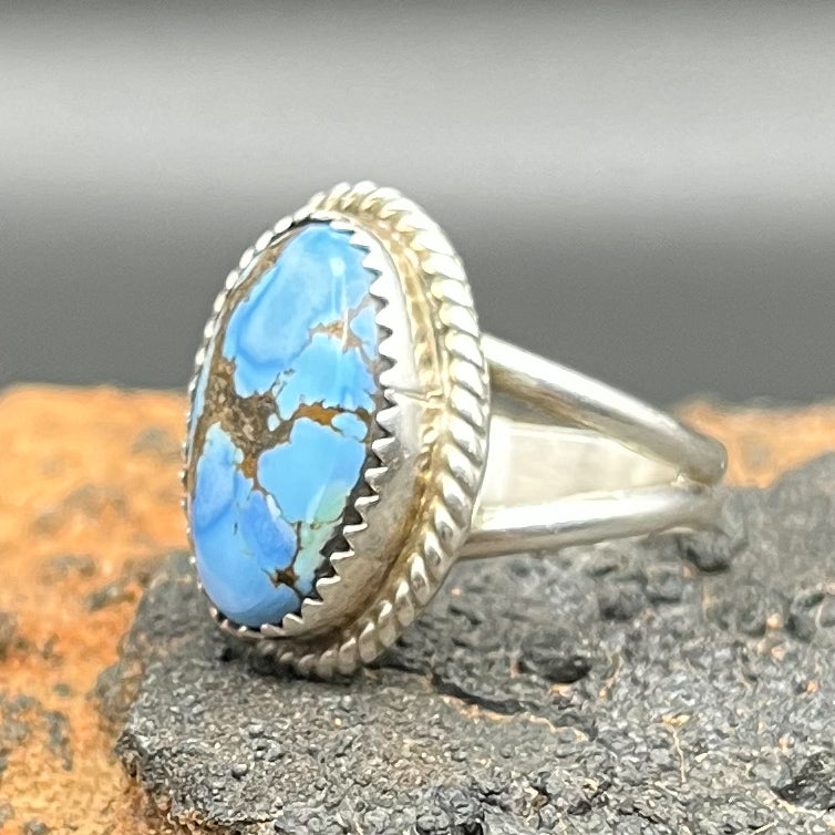 Authentic Native American Handmade Golden Hills Turquoise Ring