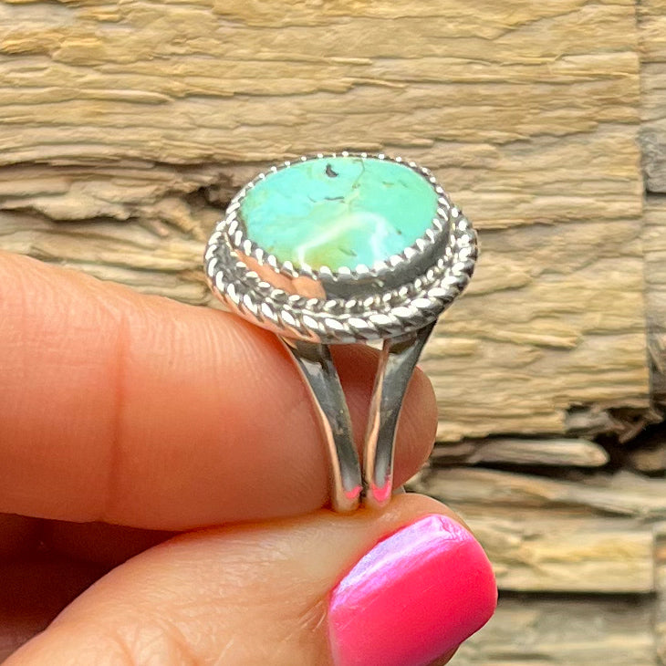 Authentic Native American Handmade Sterling Silver Turquoise Ring