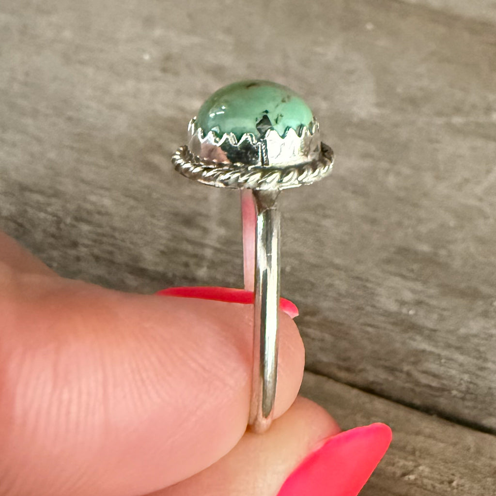 Authentic Native American Handmade Sterling Silver and Turquoise Ring size 7 1/2.