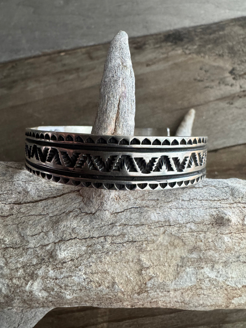Handmade Mens Sterling Silver Native Made Cuff-Bracelet