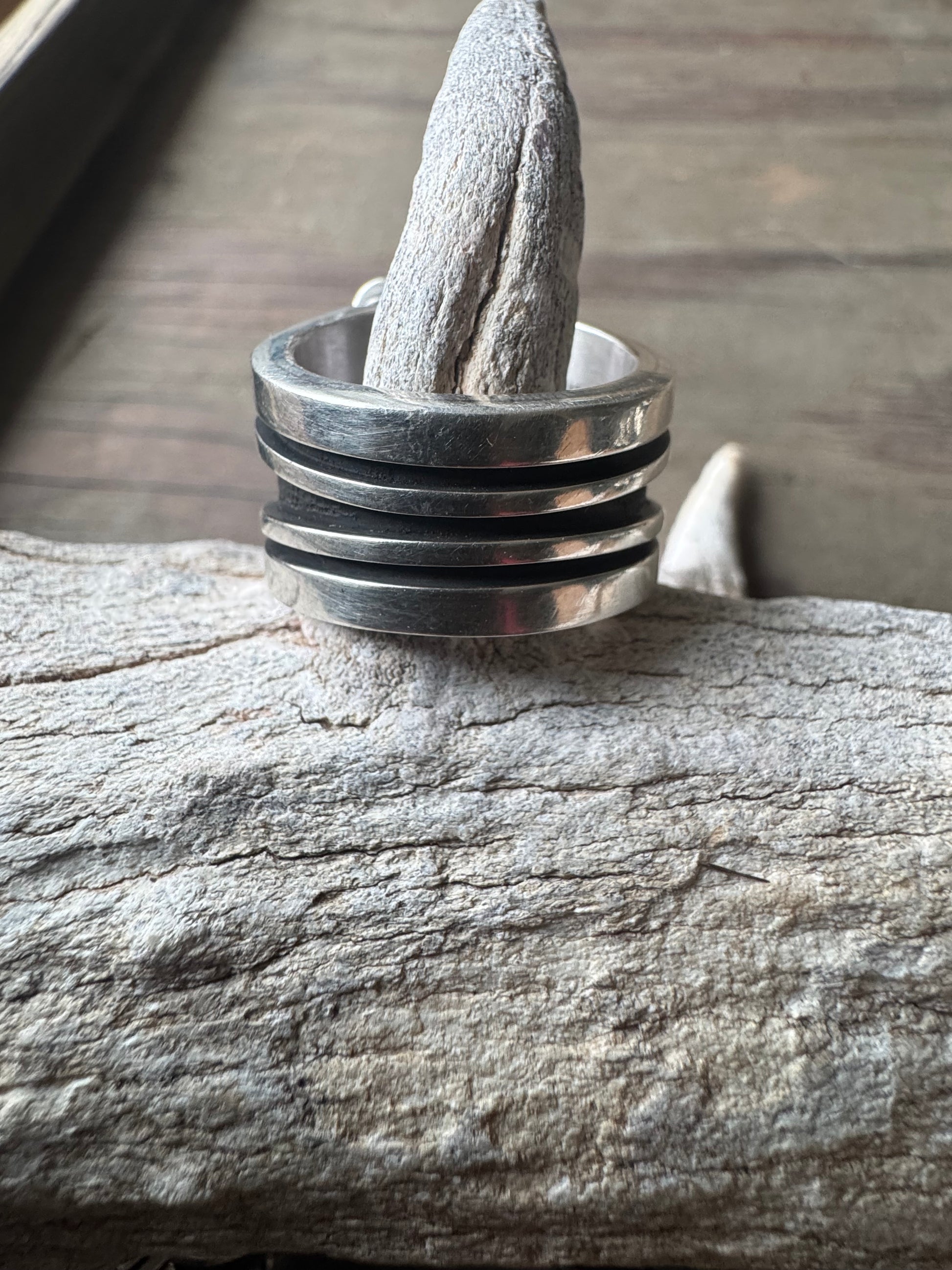 ￼Cooper Willie Handmade Sterling Silver Bisbee Turquoise Ring Size 9