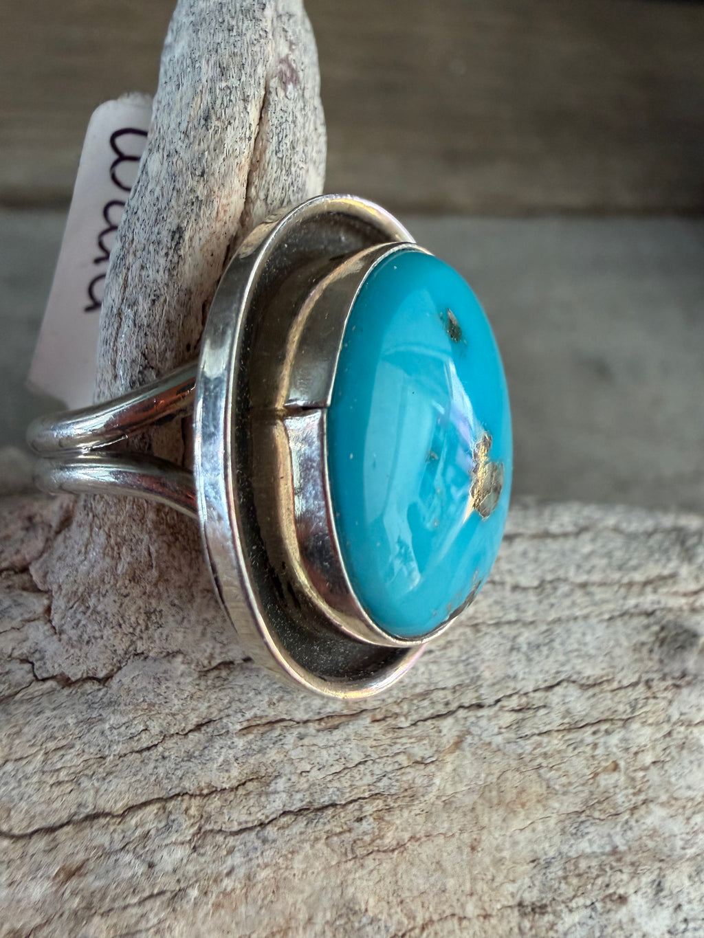Native American Celeste Begay Handmade Whitewater Turquoise-Sterling Silver Ring Size 8.5