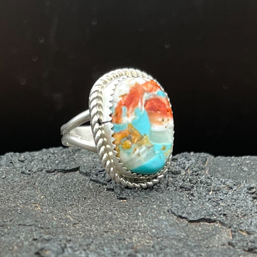 Authentic Native American Handmade Mojave Turquoise Ring