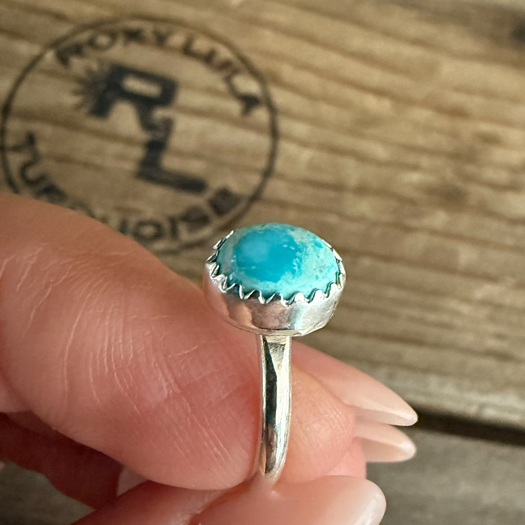 Authentic Native American Handmade Sterling Silver and Turquoise ring size 4 1/2