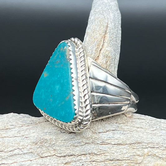 Men’s Native American Handmade Sterling Silver Turquoise Ring