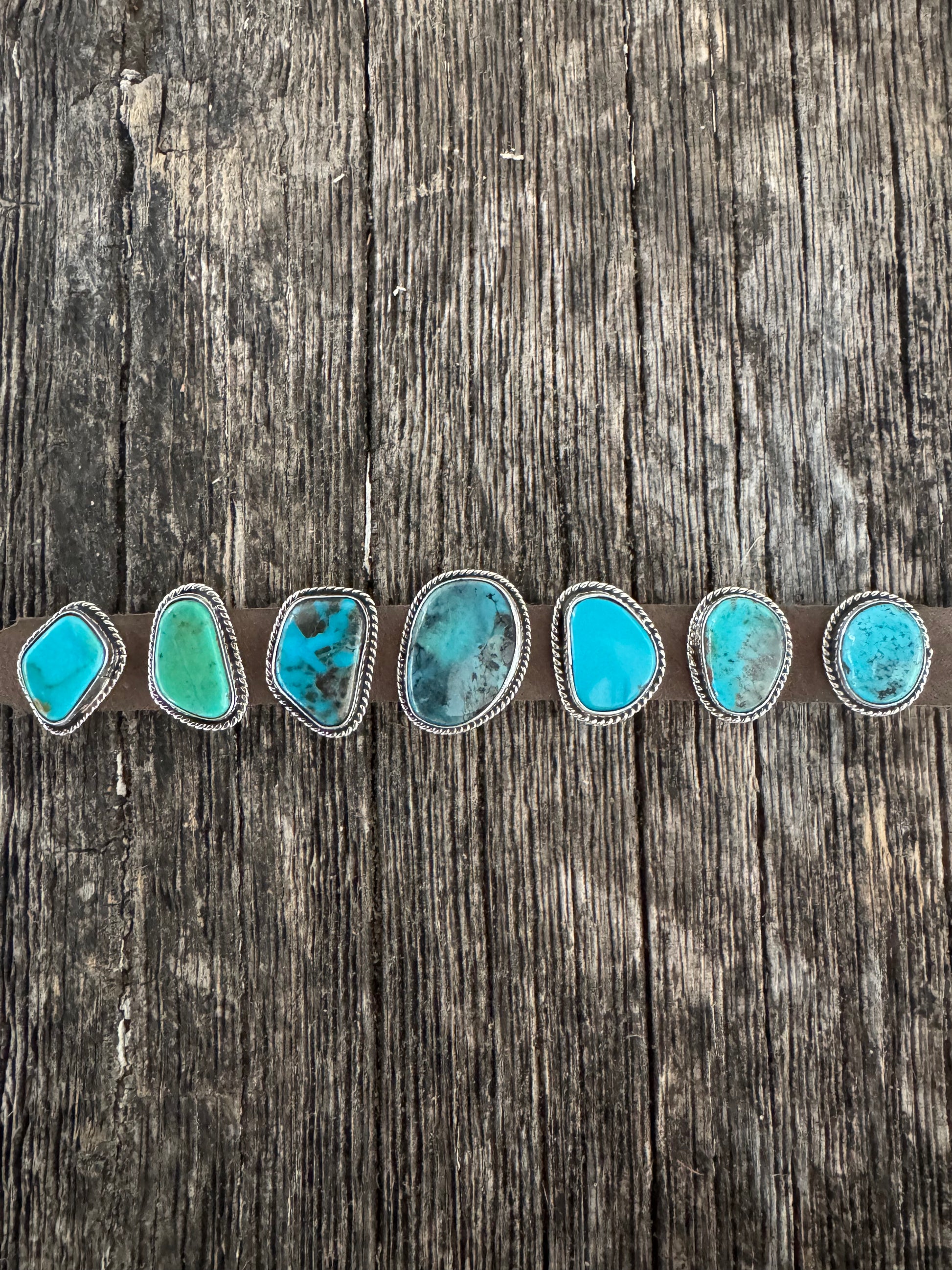 7 Stone Leather Bracelet