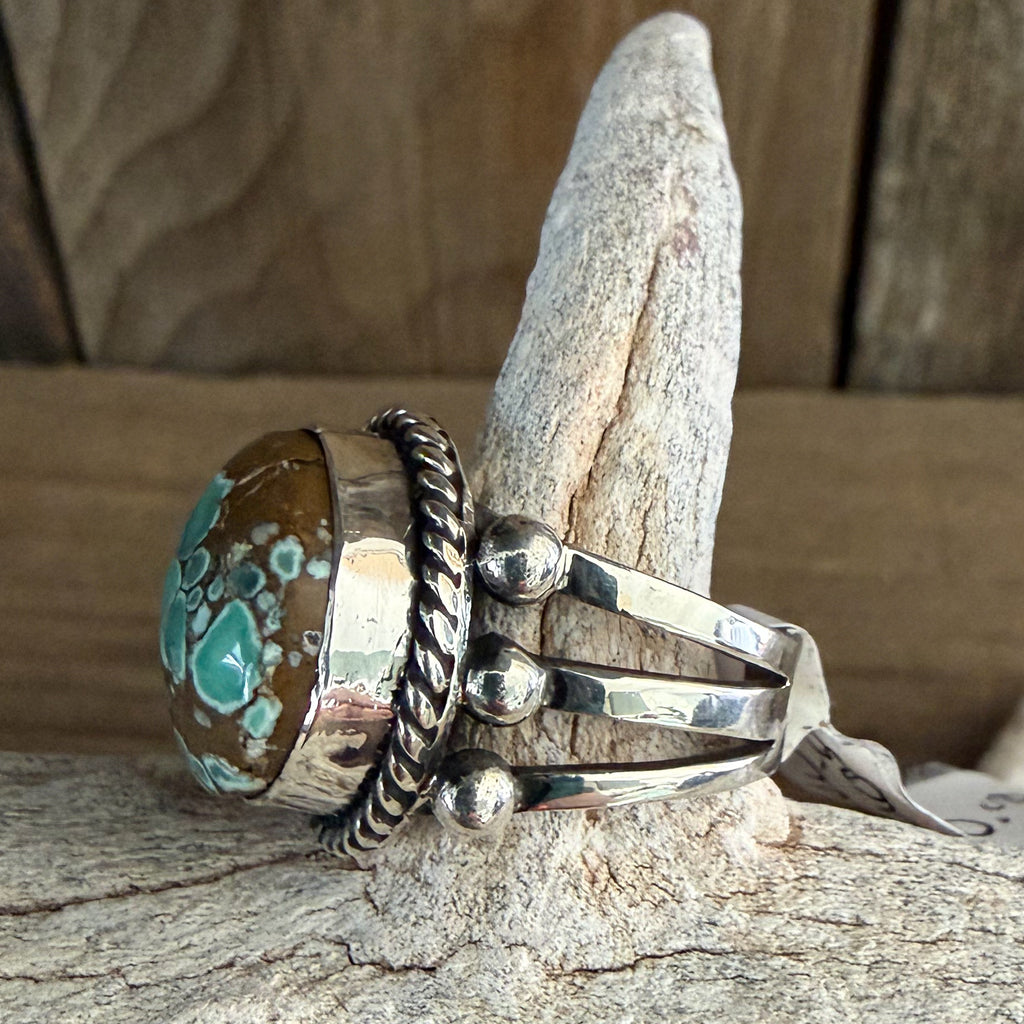 Authentic Native American Handmade Sterling Silver and Variscite Ring size 7 1/2.