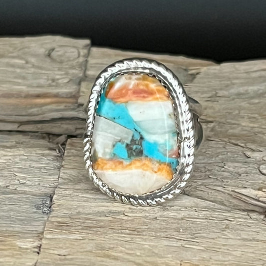 Authentic Native American Handmade Mojave Turquoise Ring