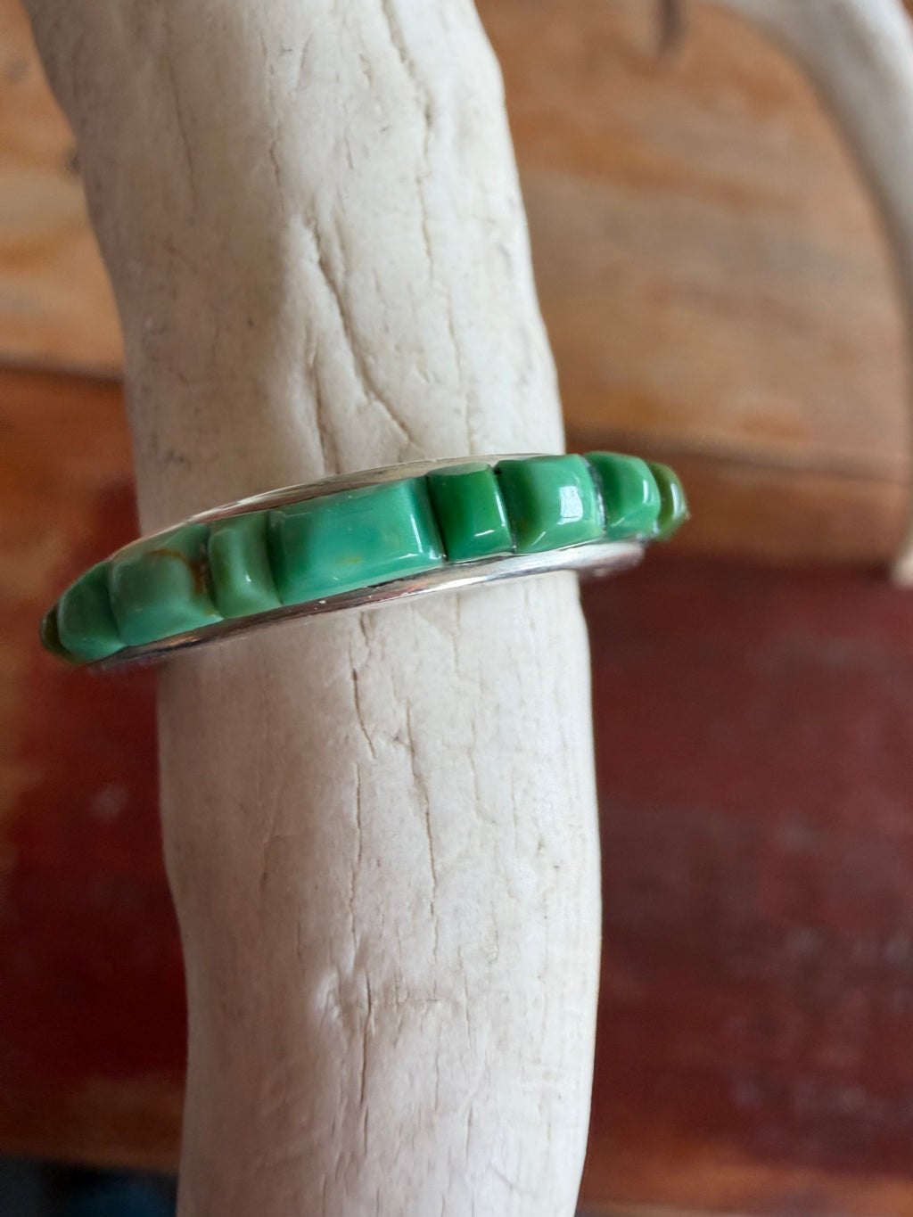 Native American Handmade Sterling Silver Turquoise Ring Size 6.25