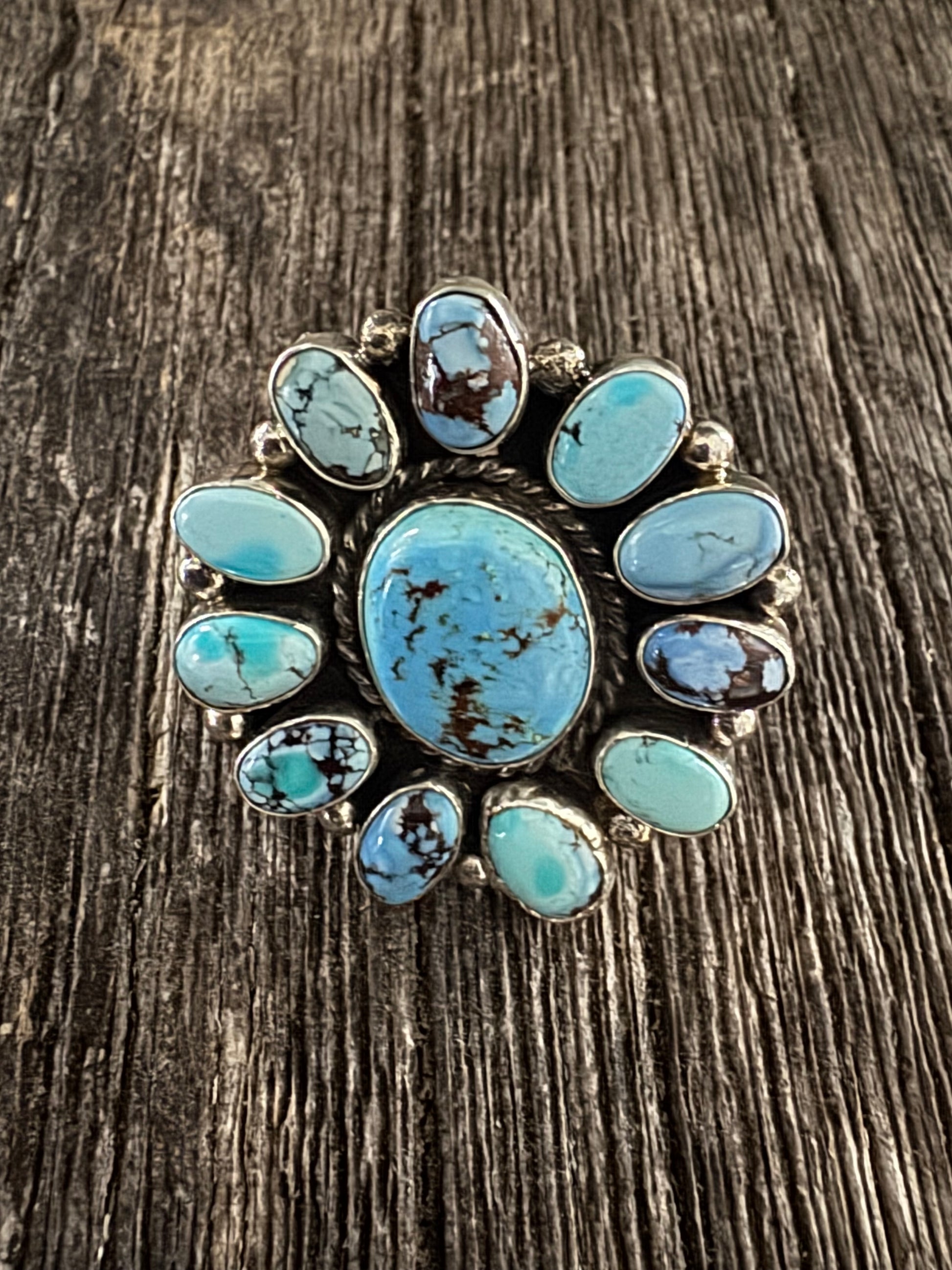 Golden Hills Turquoise Cluster Ring