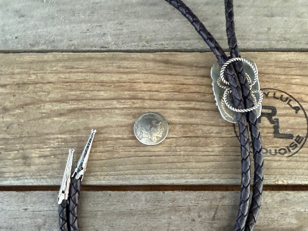 Native American Handmade Royston Turquoise Sterling Silver Bolo Tie