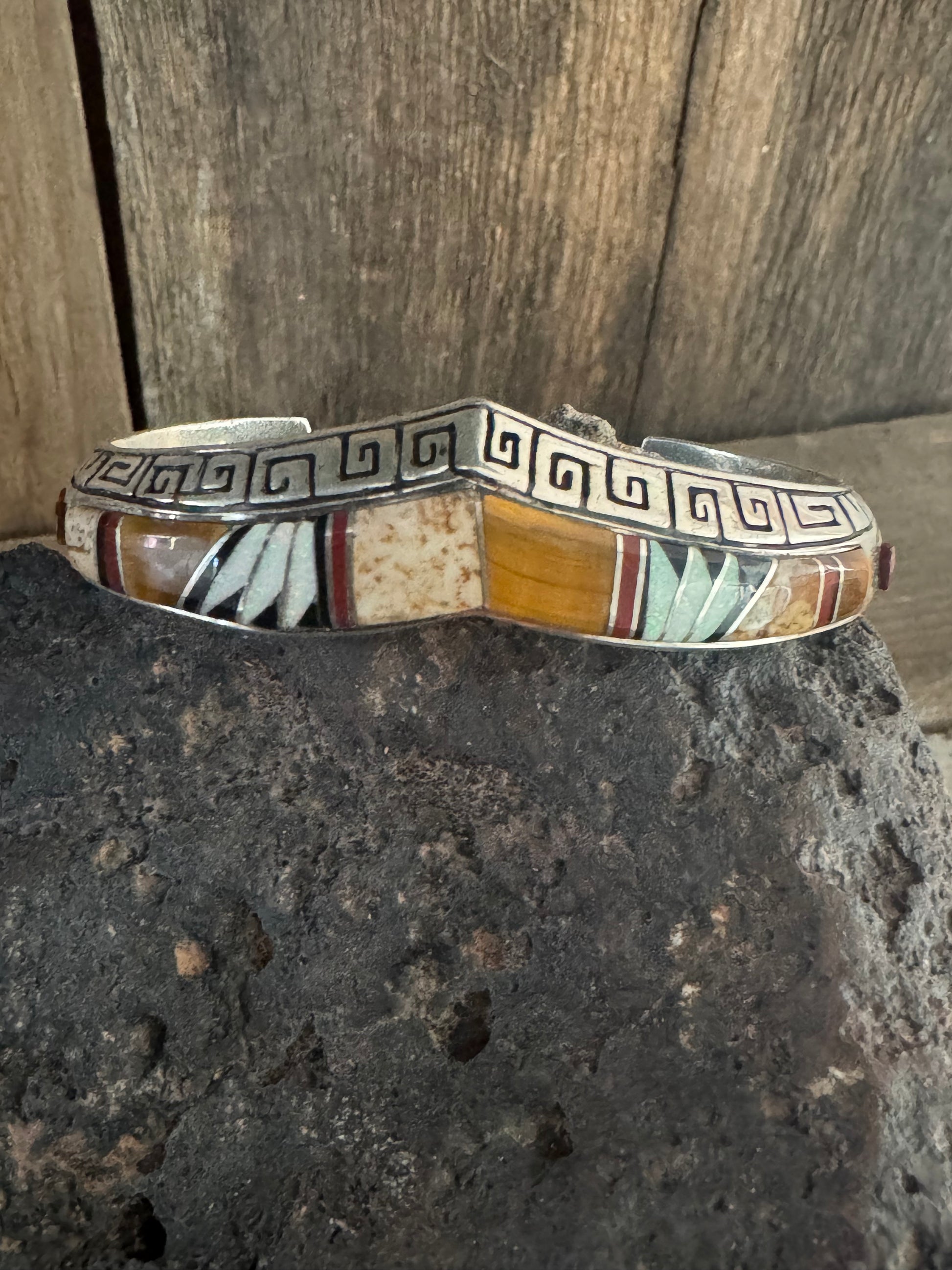 Calvin Begay Handmade Inlay Cuff-Bracelet